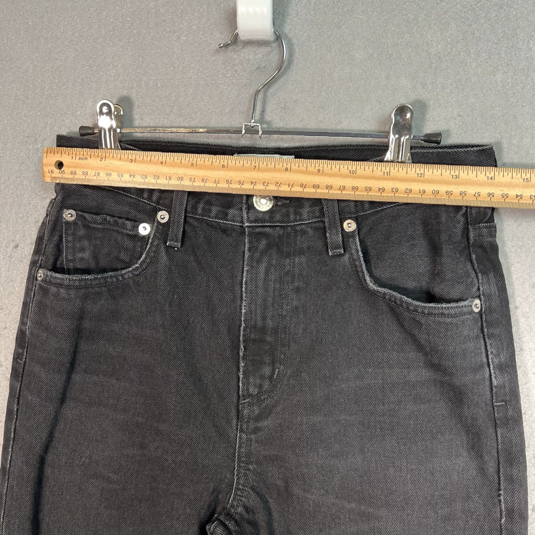 VINTAGE AGOLDE Cherie High Rise Straight Jeans Womens 25 Black Distressed 90s Boho City Denim Straight Jeans Women 25 Mens? Wait. No.