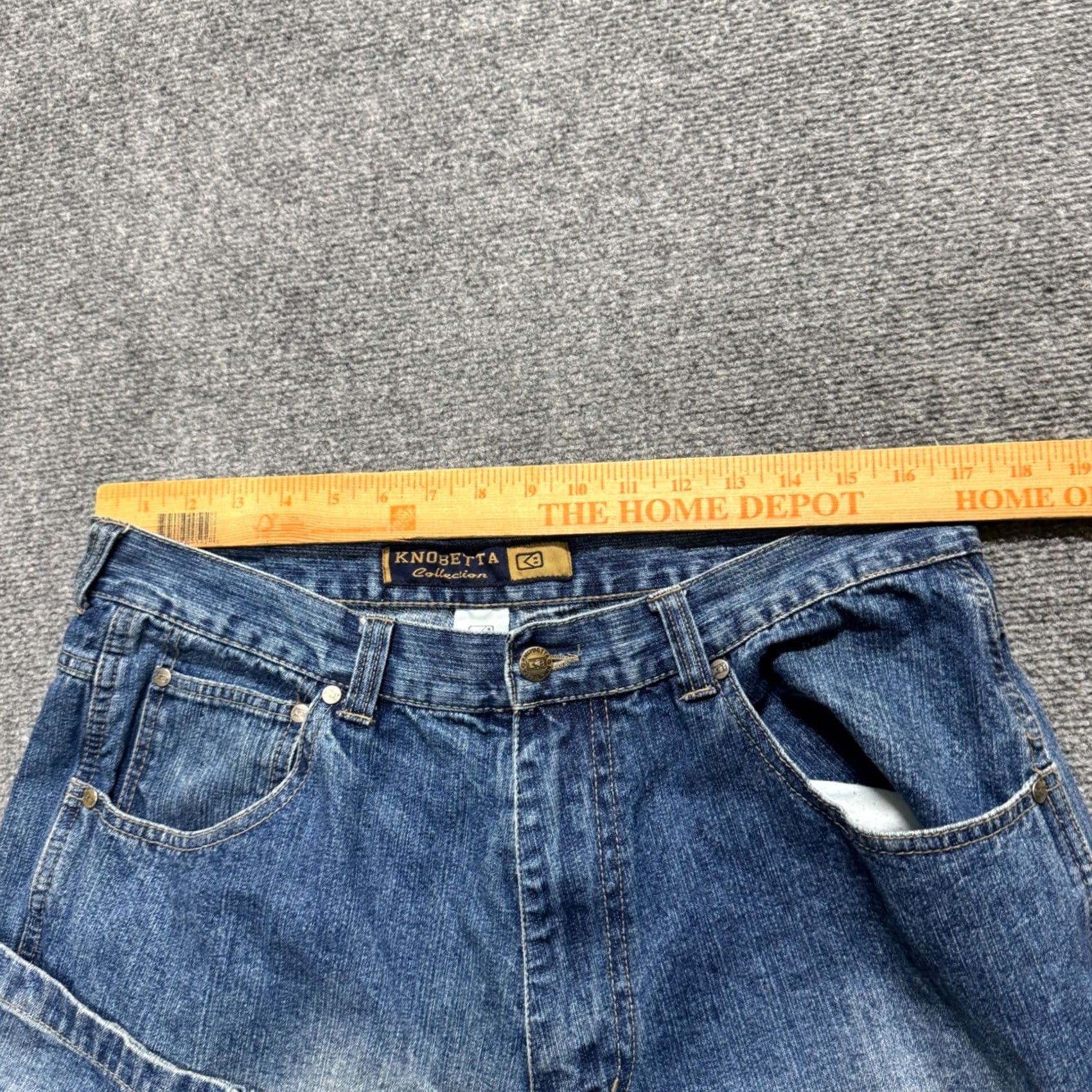 Denime Knobetta Jeans Men 34x30 Light Wash Wide-Leg Denim Blue Graphic Cotton Jeans Mens 34x30 Blue Size US 34 / EU 50 - 5 Thumbnail