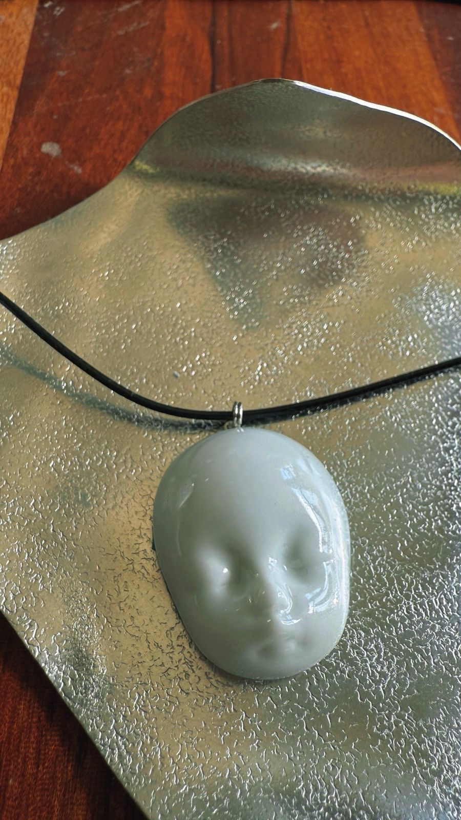 Other Porcelain Baby Face Pendant Necklace – Gothic & Artistic Size ONE SIZE - 2 Thumbnail