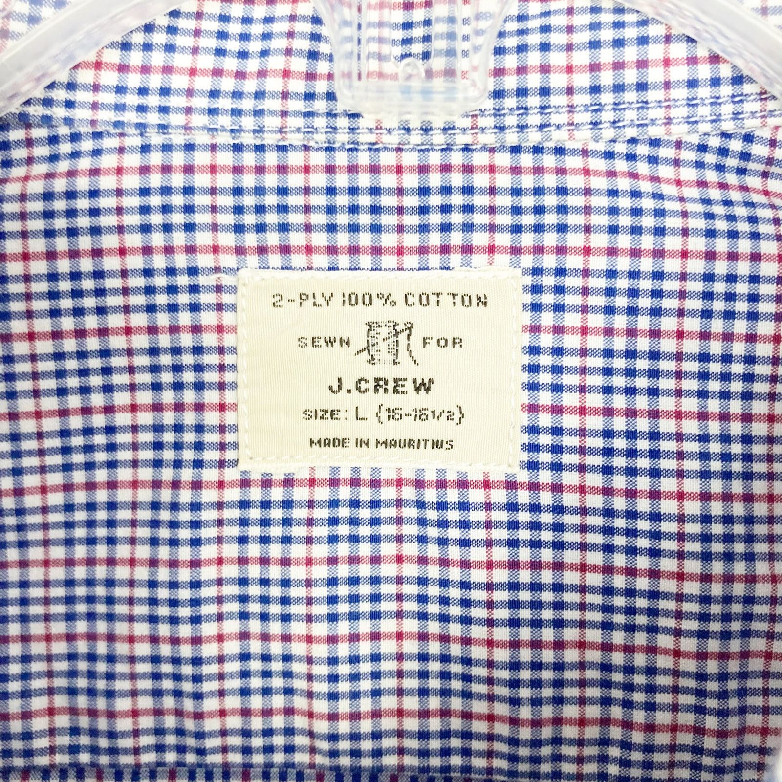 J.Crew J. Crew Blue Red Micro Plaid Long Sleeve Button Down Sz L Size US L / EU 52-54 / 3 - 2 Thumbnail