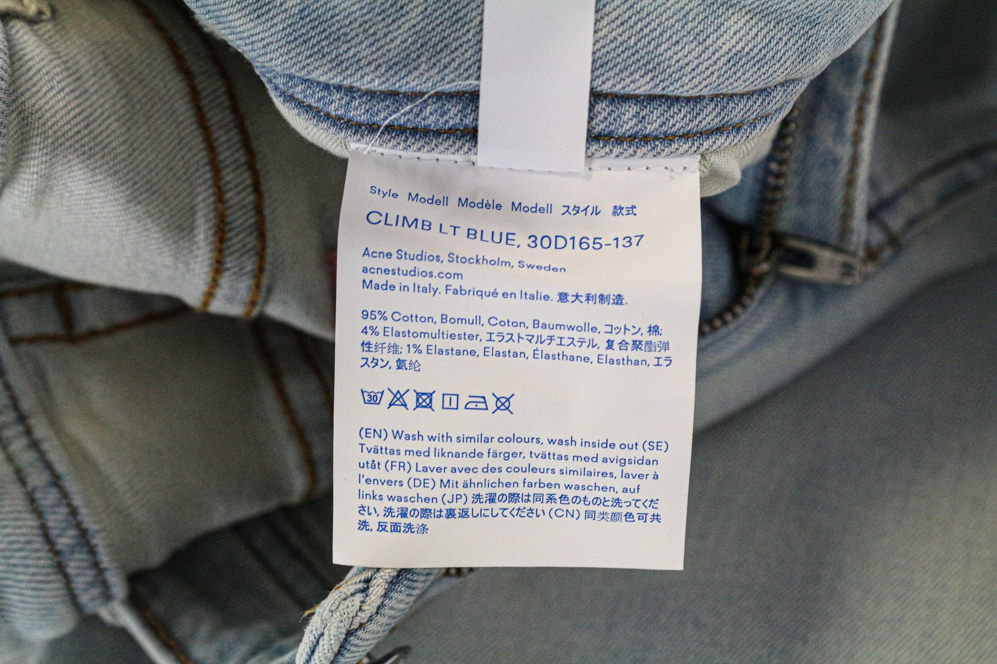 Acne Studios CLIMB W28/L34 Blue Skinny Stretch Jeans 74740 Size 28" / US 6 / IT 42 - 5 Thumbnail