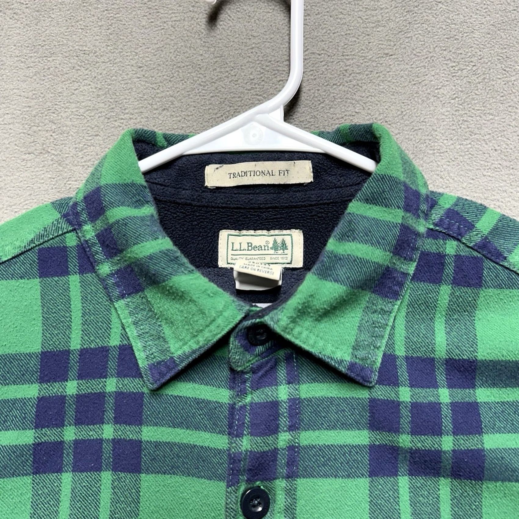 Vintage LL Bean Shirt Mens M Green Purple Plaid Fleece Lined Flannel Traditional Fit Shacket Size US M / EU 48-50 / 2 - 7 Thumbnail