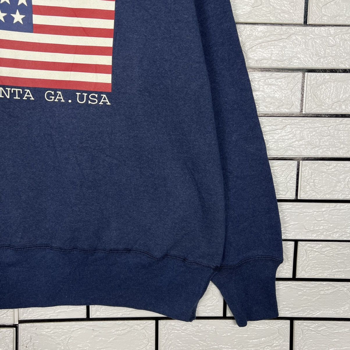 Vintage BRENTS Made in Usa Atlanta Ga.Usa Flag Sweatshirt #4018-C183 Size US L / EU 52-54 / 3 - 6 Thumbnail
