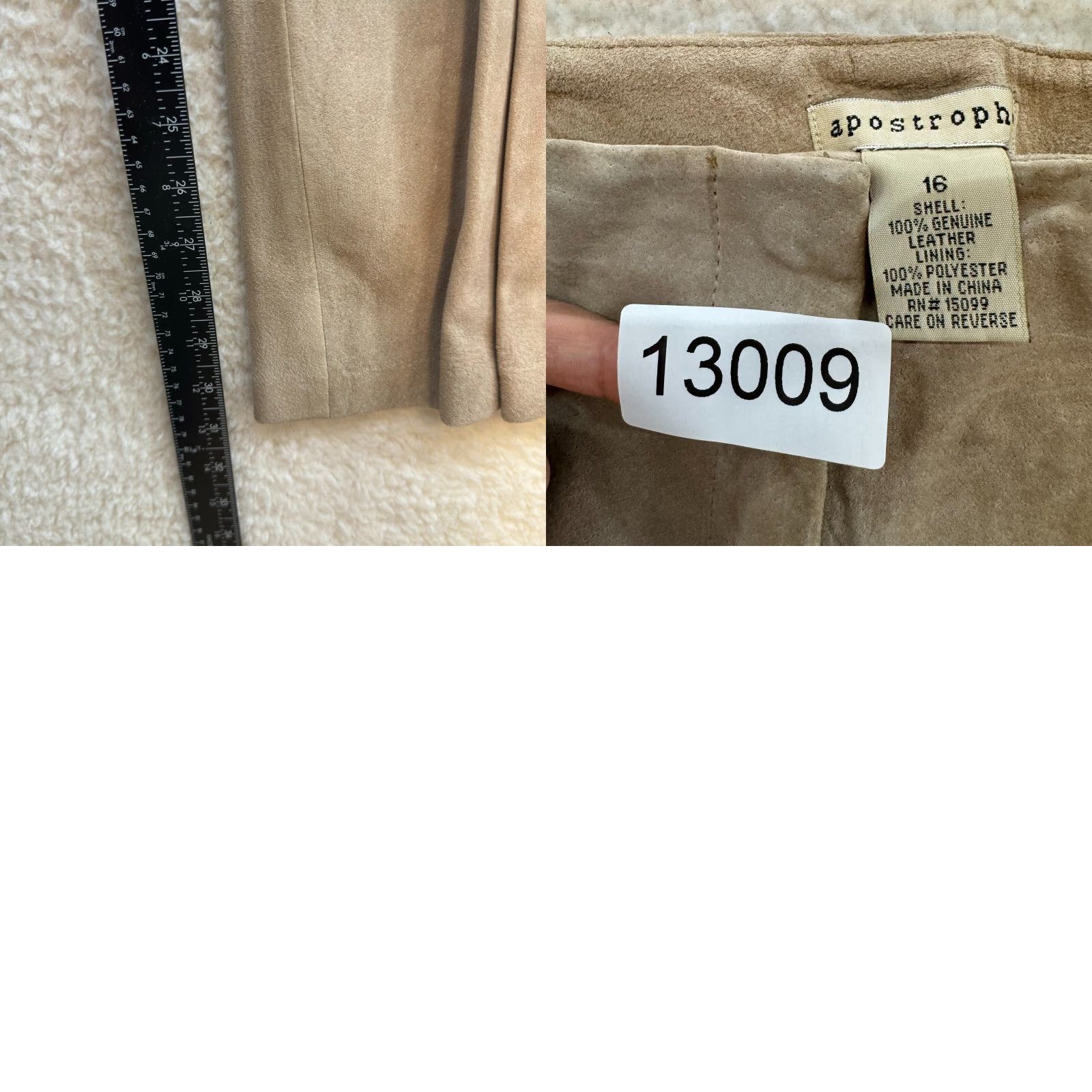 Vintage VINTAGE Y2K Suede Leather Pants 16 34 Khaki Tan Beige High Waisted Straight Leg Mens Women Size 38" / US 16 / IT 52 - 8 Thumbnail