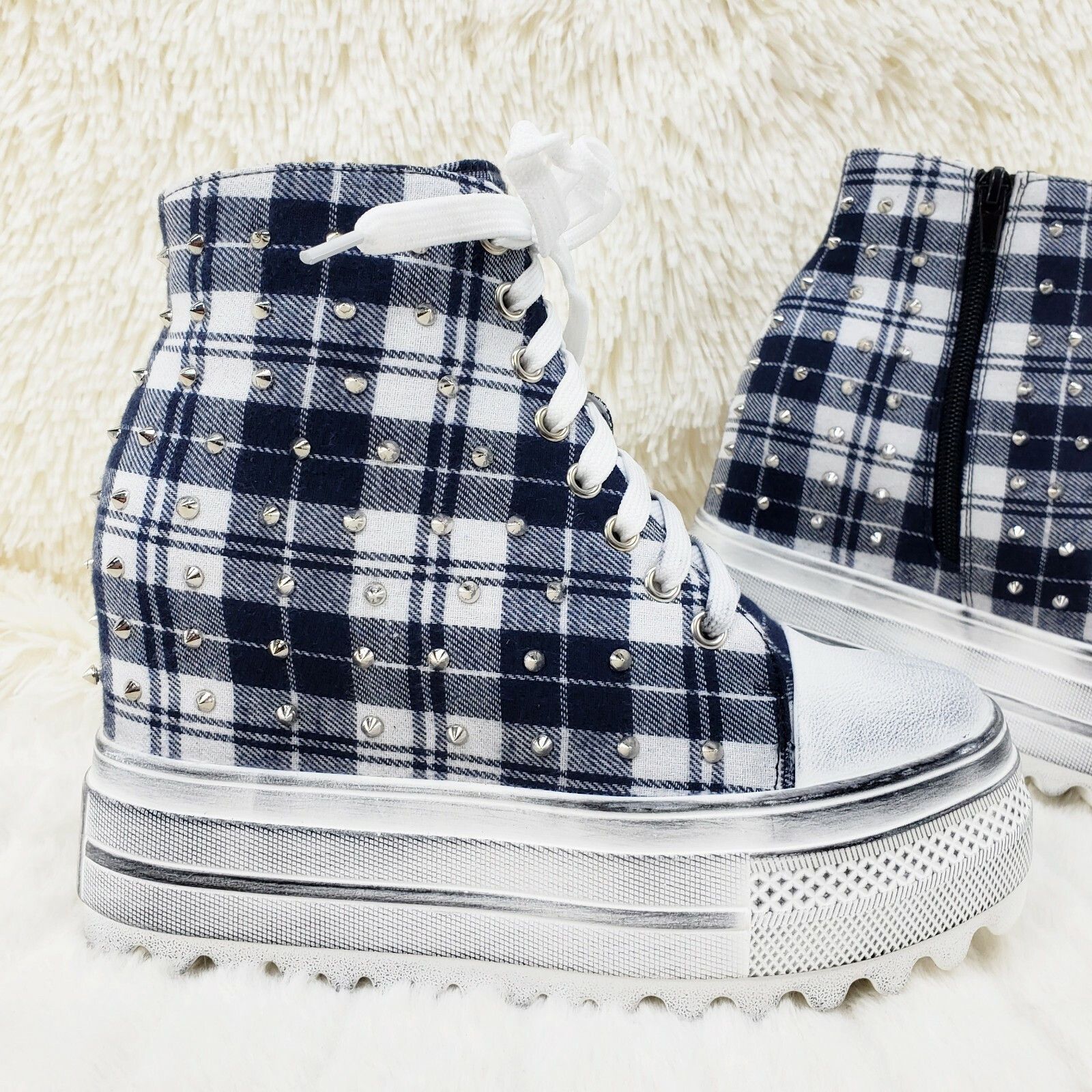 Alexander Wang Wang Cherry Bomb Platform Sneaker Ankle Boots White Navy Pla Size US 6 / IT 36 - 9 Thumbnail