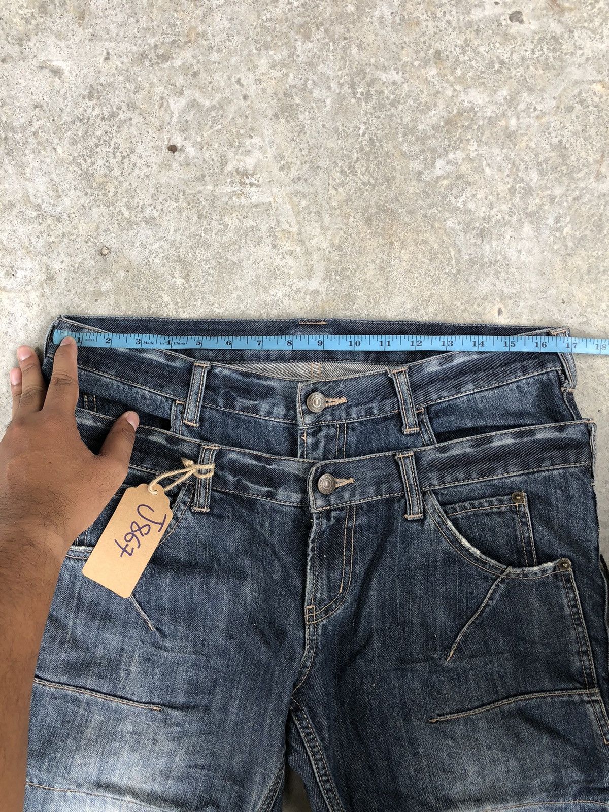 PPFM PPFM Double Waist Distressed Jeans Size US 33 - 19 Thumbnail