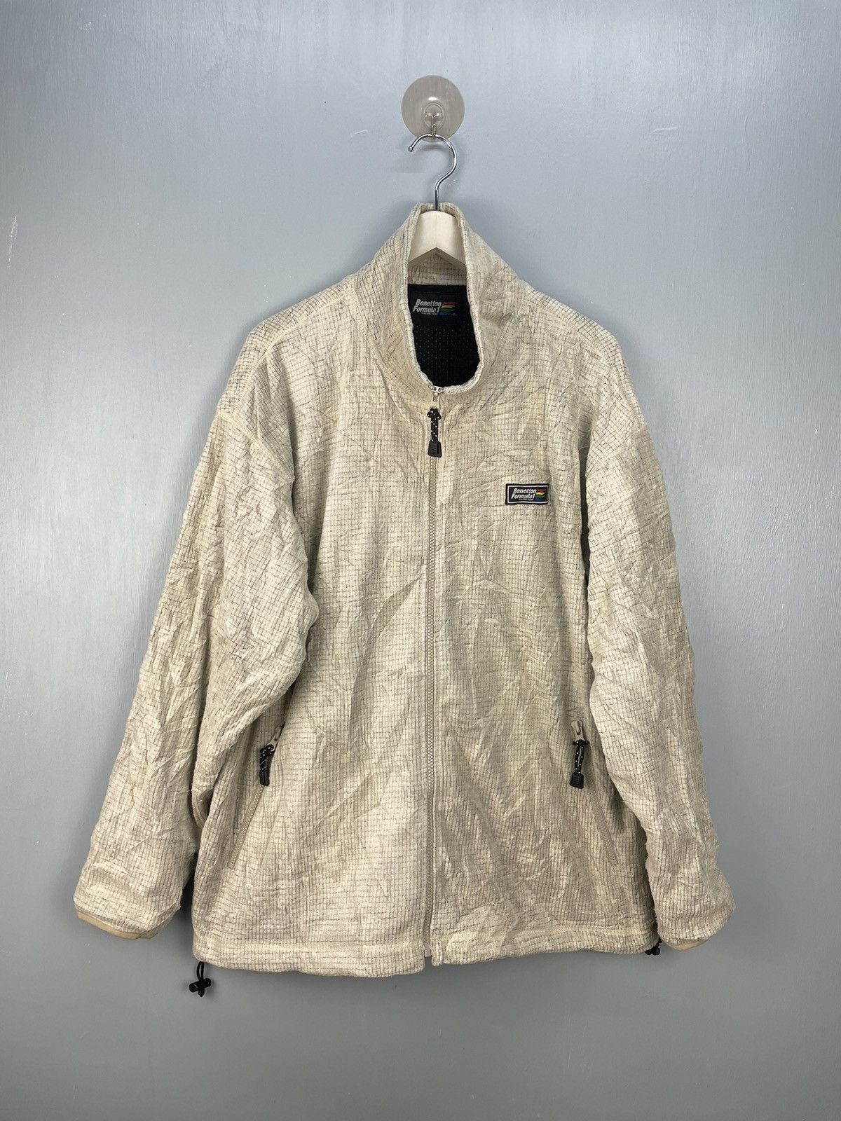 image of Benetton Formula 1 Racing Team Zip Up Jacket in Beige, Men's (Size XL)
