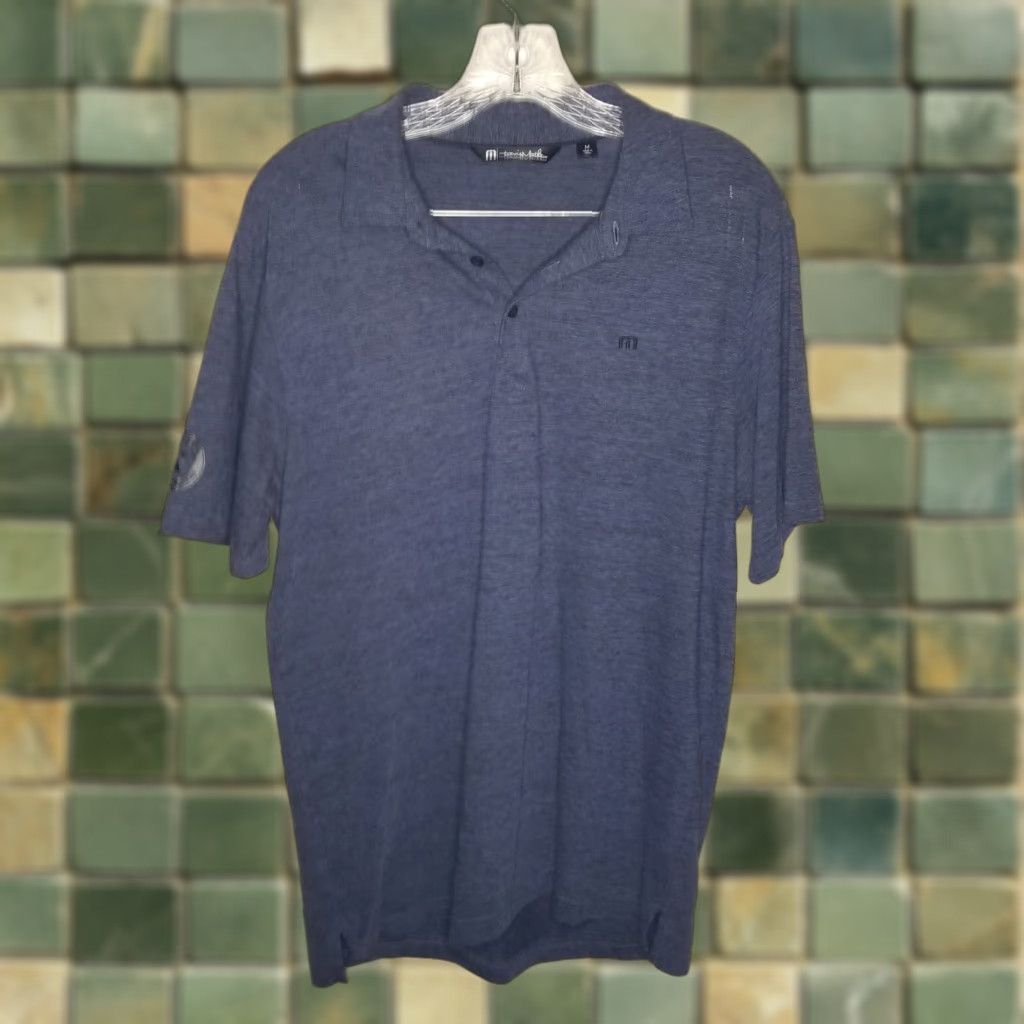 TravisMathew Travis Mathew Men's Blue Short Sleeve Polo Size M - Warner Truck Centers Size US M / EU 48-50 / 2 - 1 Thumbnail