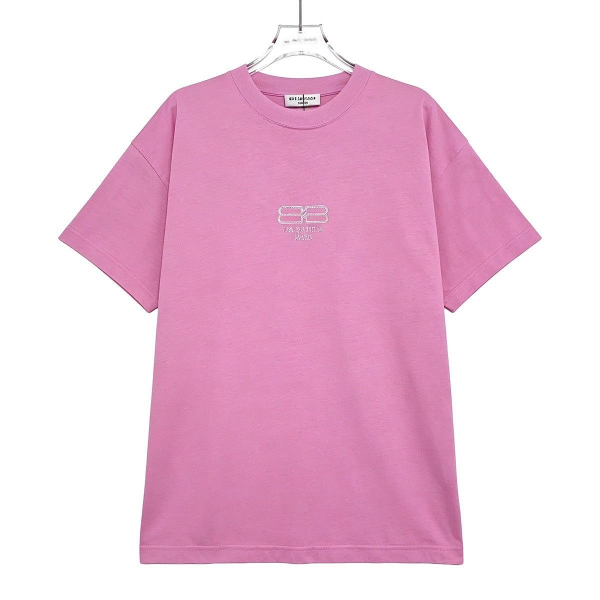 Balenciaga Pink Short-Sleeve Logo T-Shirt Size US L / EU 52-54 / 3 - 1 Thumbnail