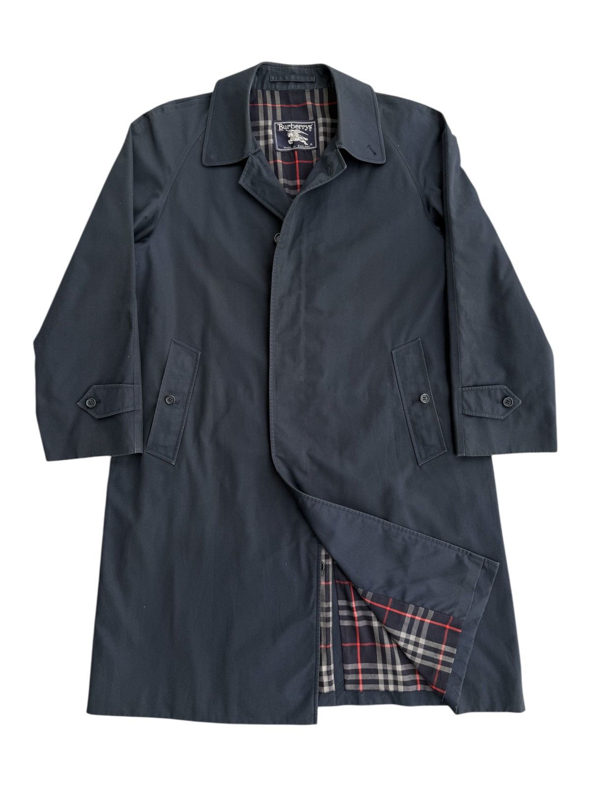 Burberry 1990s Burberrys Nova Check Coat Made in England Casual Style Size L / US 10 / IT 46 - 1 Thumbnail