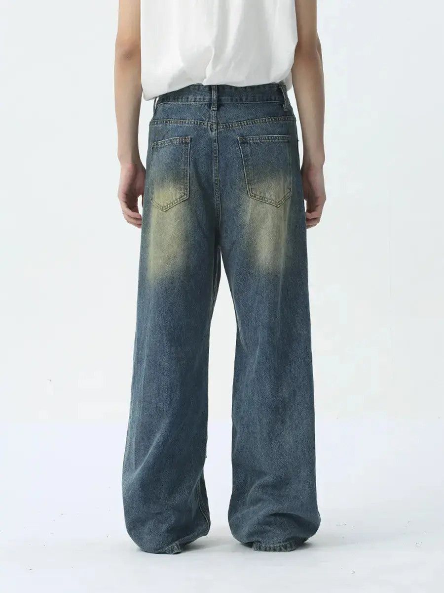 Japanese Brand Retro loose patchwork ripped jeans Size US 32 / EU 48 - 4 Thumbnail