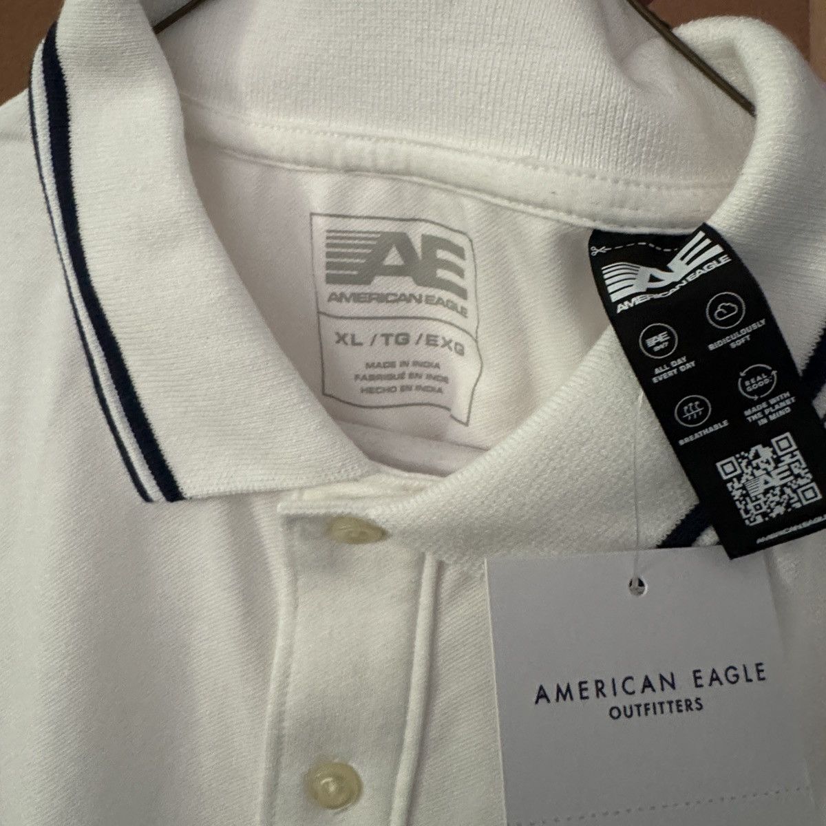 American Eagle Outfitters American Eagle White Polo Shirt Short Sleeve New with Tags Size US XL / EU 56 / 4 - 4 Thumbnail