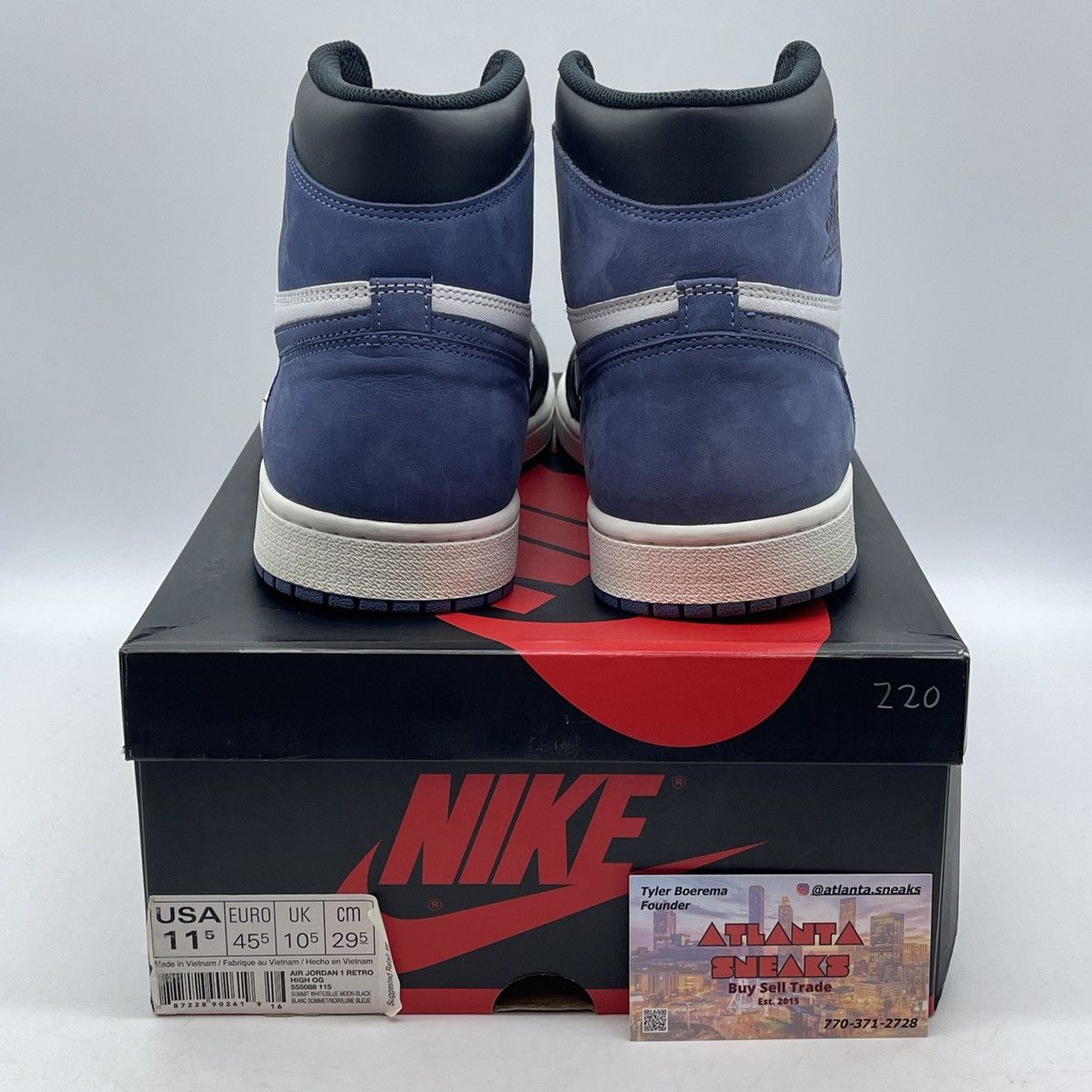 Jordan Brand Air Jordan 1 high beat hand in the game blue moon Size US 11.5 / EU 44-45 - 3 Thumbnail
