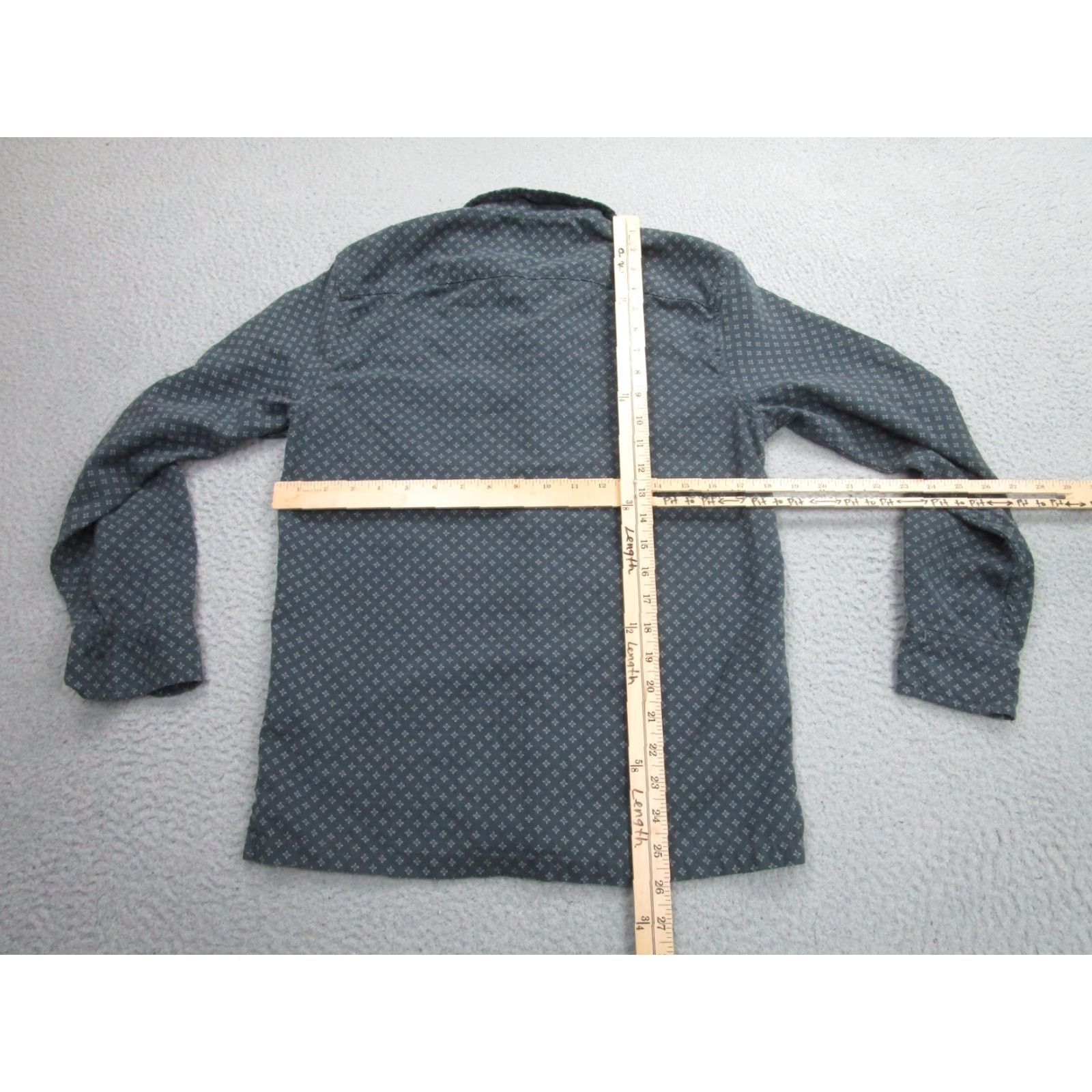 Abercrombie & Fitch Abercrombie & Fitch Mens XS Gray Geometric Cotton Blend Button-Up Shirt Casual Size US XS / EU 42 / 0 - 6 Thumbnail