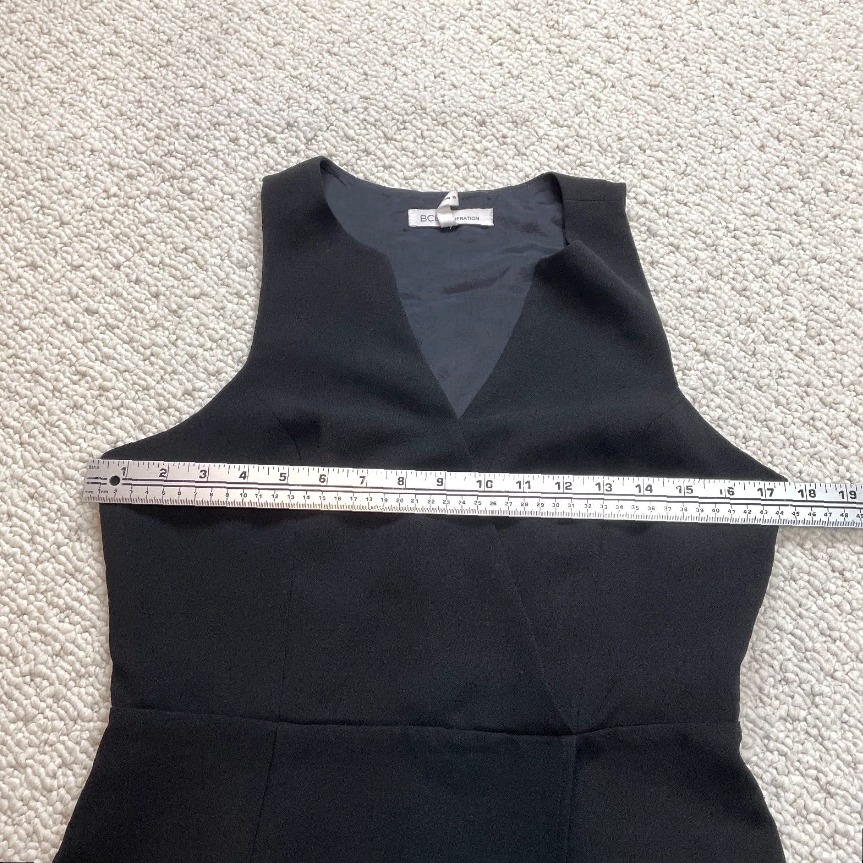 BCBGeneration VINTAGE BCBGeneration Shift Dress Womens 8 Black Sleeveless Midi Split Neck Polyester Chiffon Dress Size M / US 6-8 / IT 42-44 - 4 Thumbnail