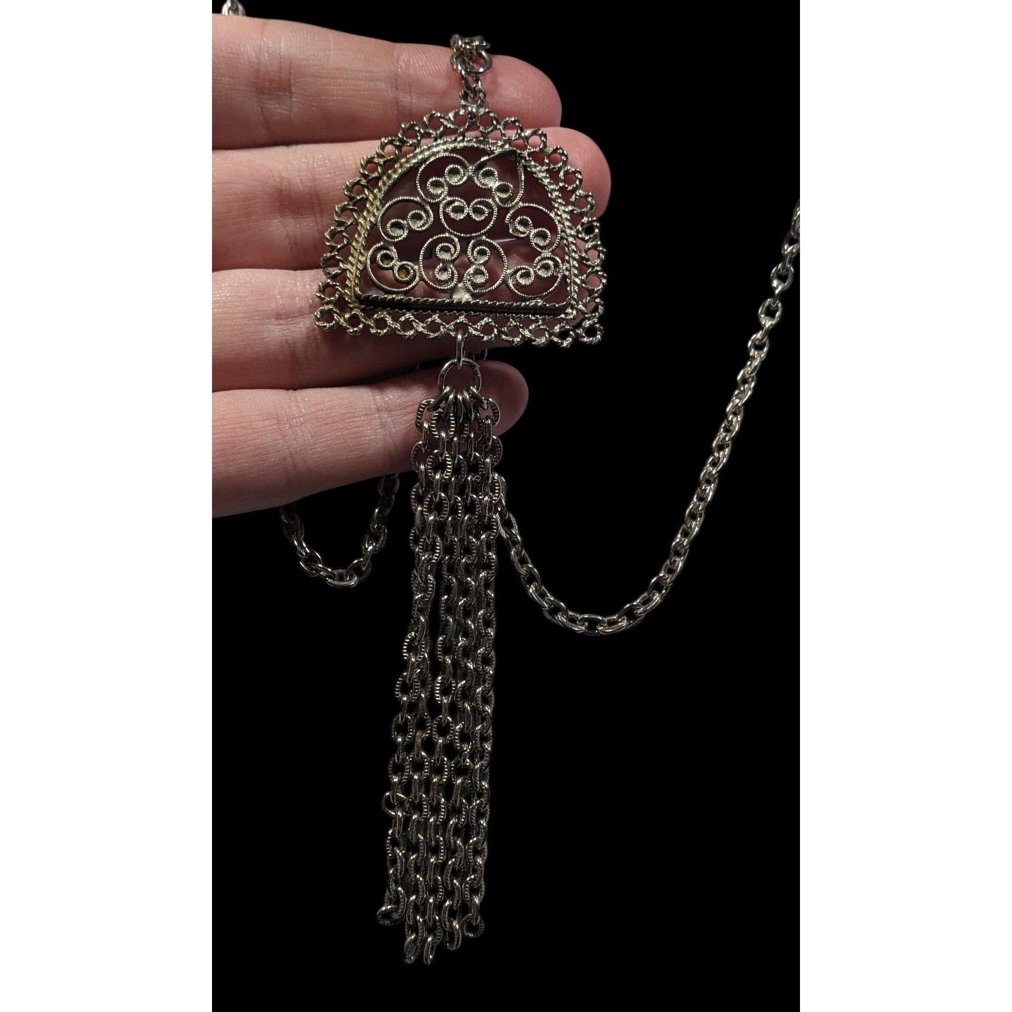 Other Vintage Etruscan Style Filigree Pendant And Tassel Necklace Size ONE SIZE - 6 Thumbnail