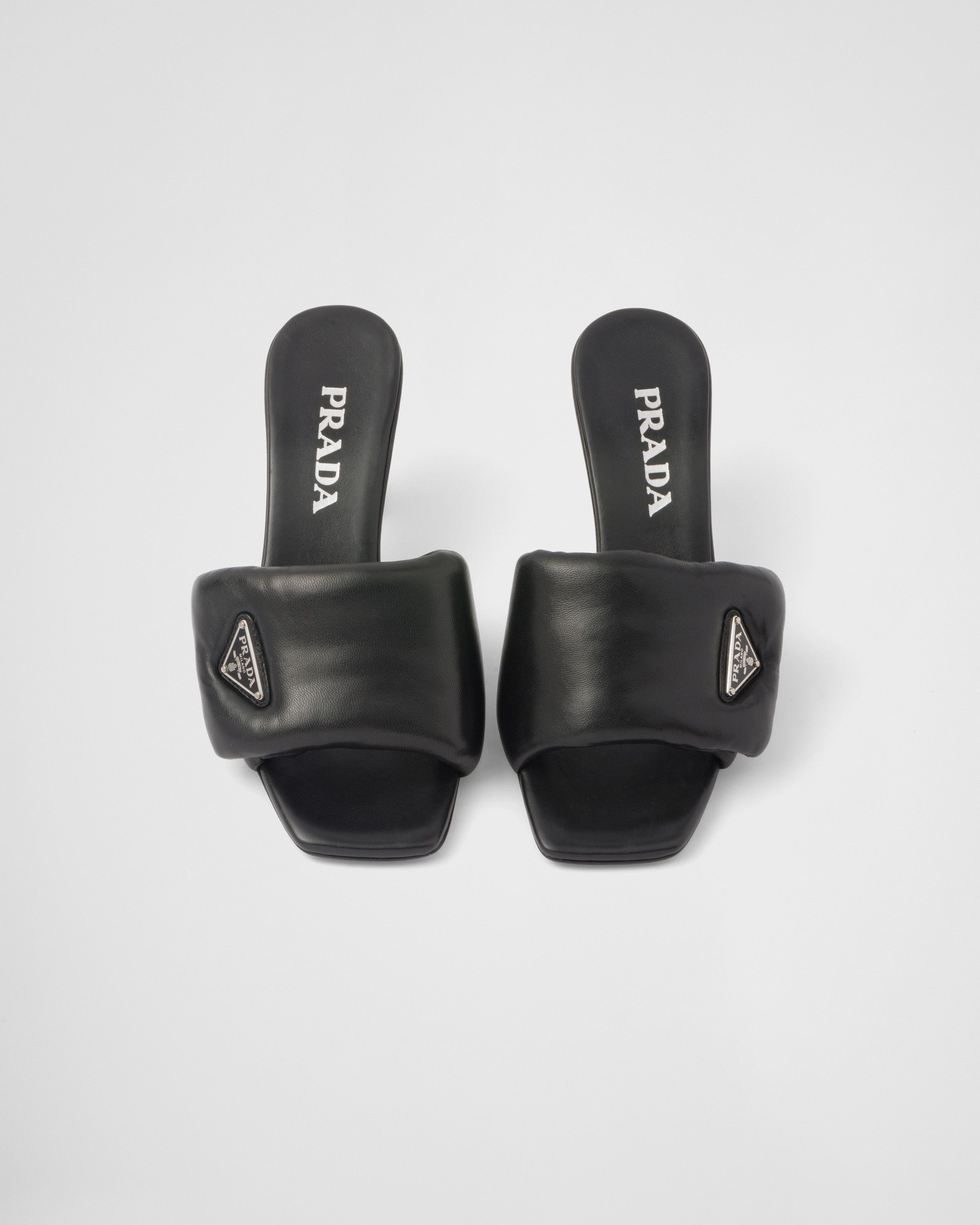 Prada oc11z0625 Soft Padded Nappa Sandals in Black Size US 11 / IT 41 - 4 Thumbnail