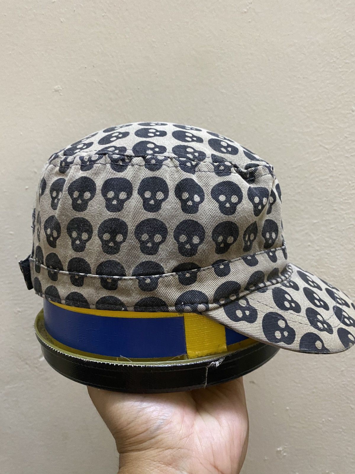Other Y2K Gothic Skull overprint Round Hat Size ONE SIZE - 2 Thumbnail