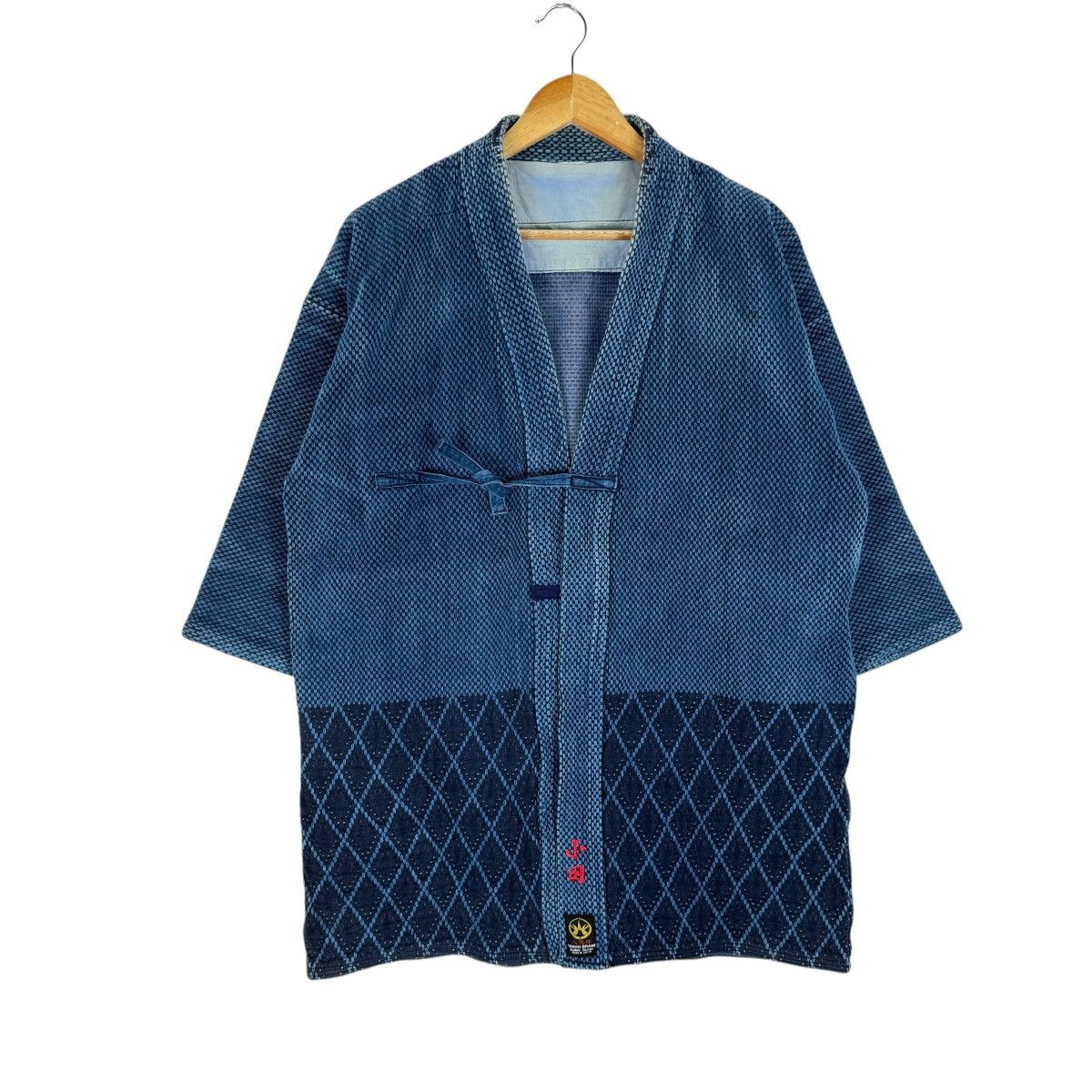 Indigo 🌟INDIGO NORAGI SASHIKO KENDO ERA BORO KIMONO Size US L / EU 52-54 / 3 - 4 Thumbnail