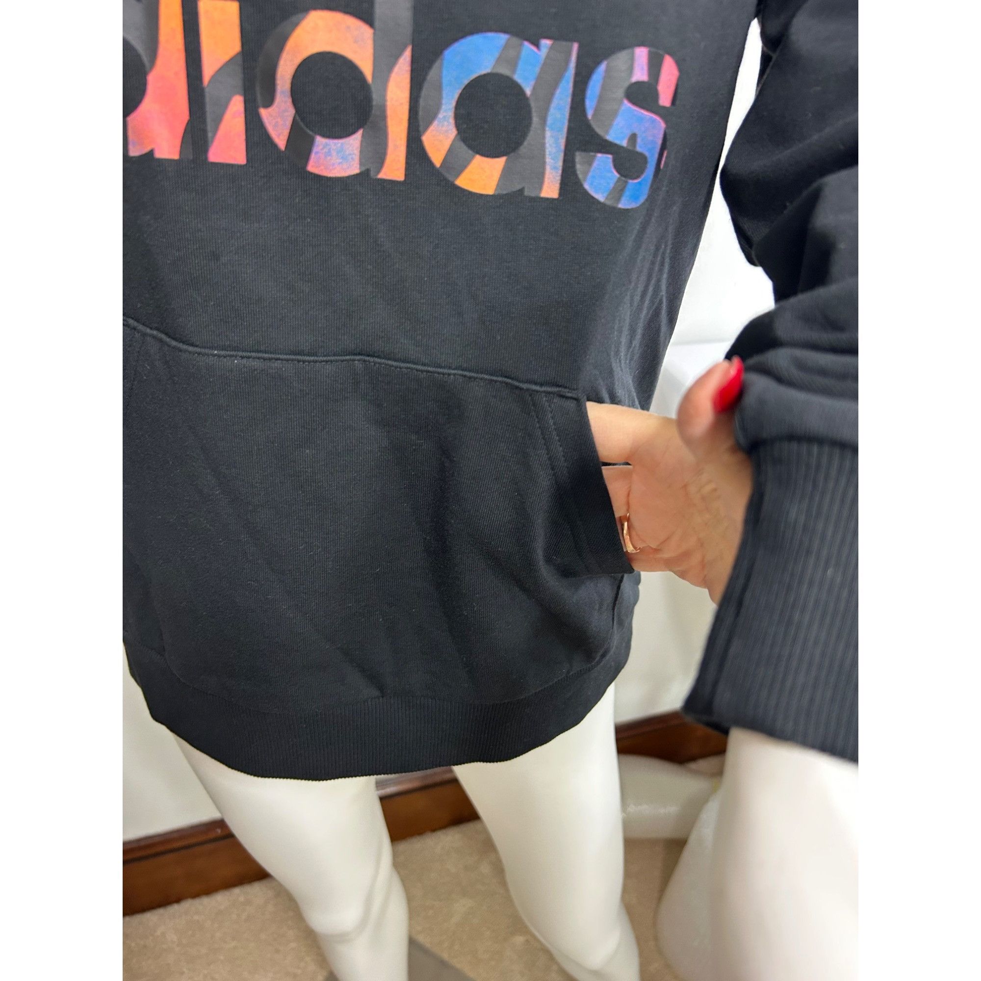 Adidas Adidas Women’s Hoodie Sweatshirt XS Black Animal Print Logo Size XS / US 0-2 / IT 36-38 - 14 Thumbnail