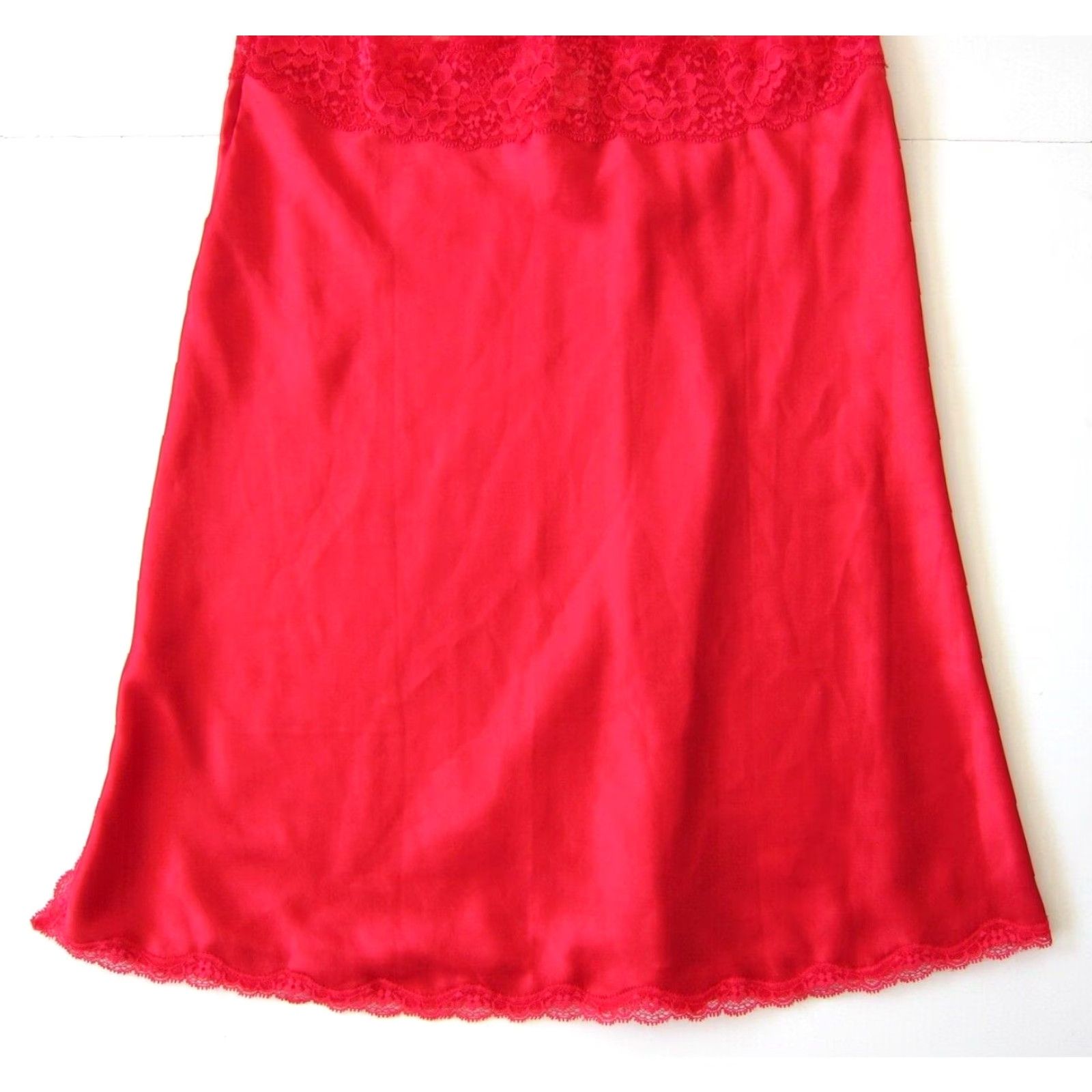 Victoria's Secret Victoria's Secret Red Satin Lace T-Back Nightgown Lingerie Camisole Nightgown Large Red Satin Lace Victoria's Secret Lingerie Nightgown Womens Size ONE SIZE - 4 Thumbnail
