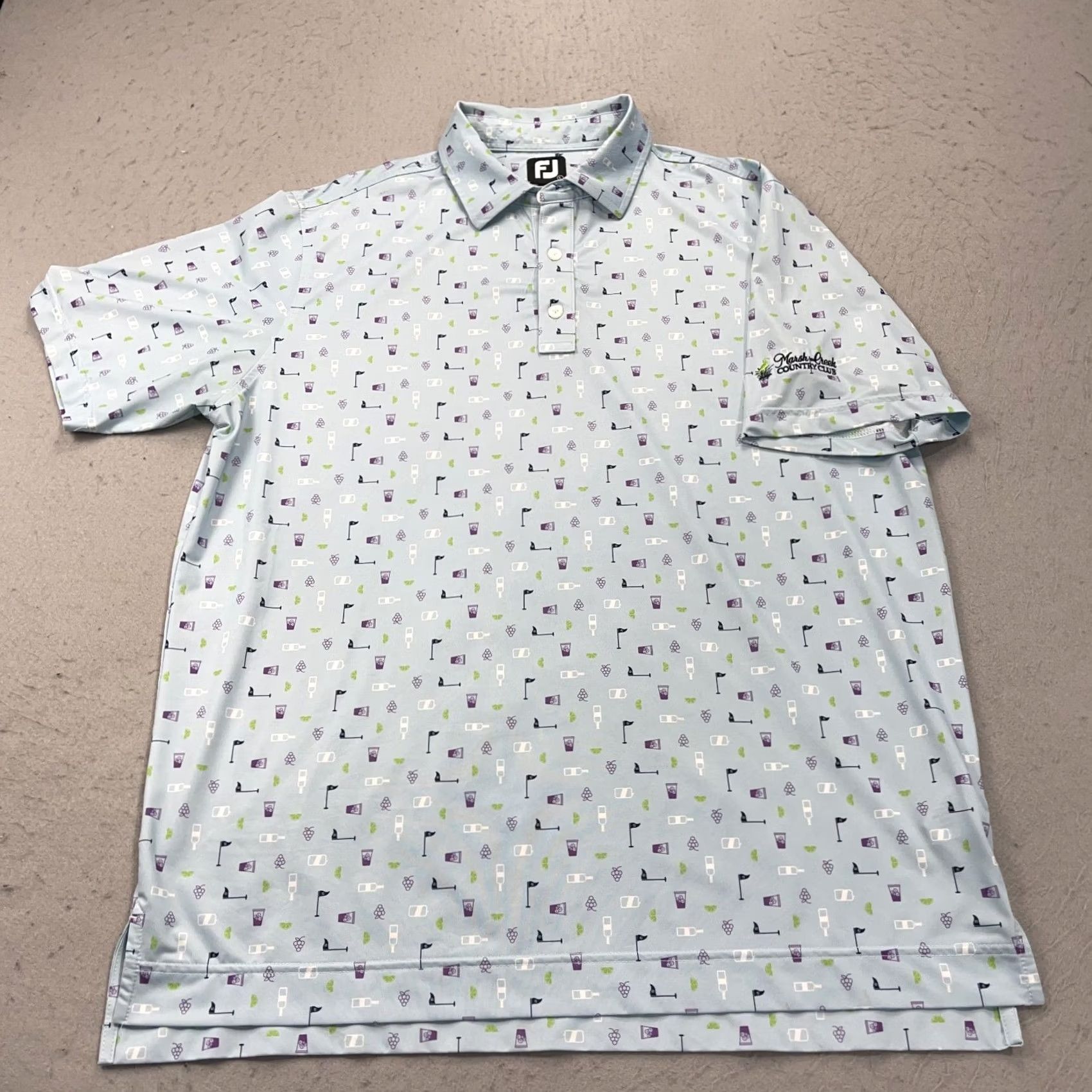 Footjoy FootJoy Polo Shirt Mens L Blue Golf Logo Breathable Stretch Short Sleeve Polo Mens Large Blue FootJoy Logo Golf Shirt Size US L / EU 52-54 / 3 - 2 Thumbnail
