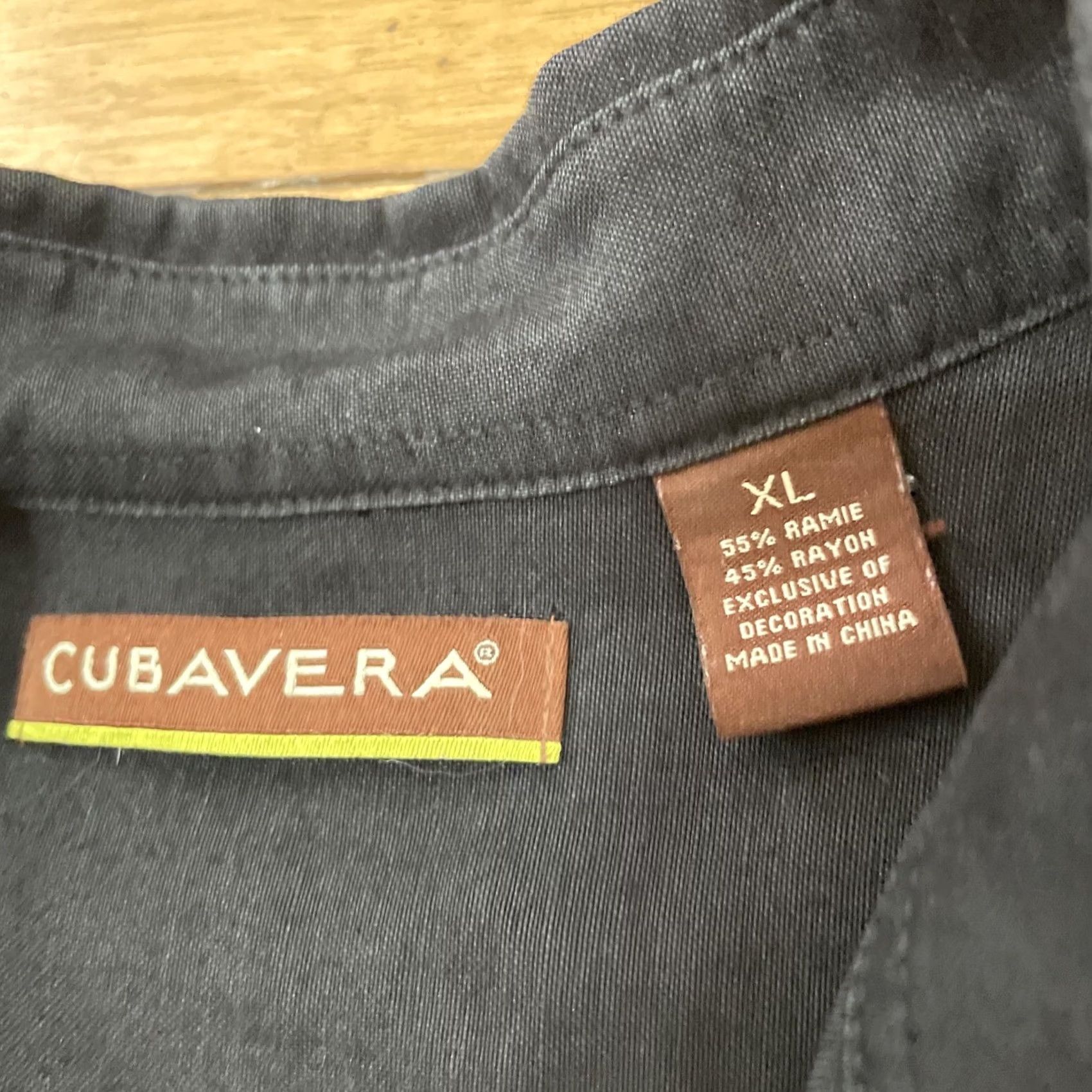 Cubavera VINTAGE Cubavera Ramie Rayon Shirt Men XL Guayabera Cubano Vtg 90s Vertical Stripe Black Size US XL / EU 56 / 4 - 6 Thumbnail