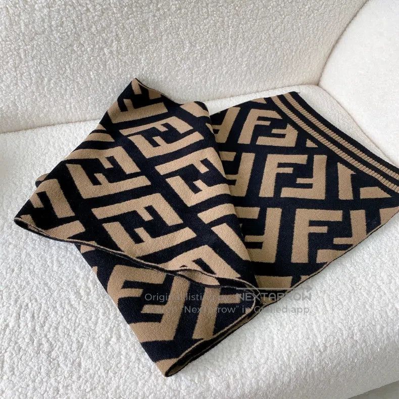 Fendi Fendi Monogram full-logo wool scarf Size ONE SIZE - 2 Thumbnail