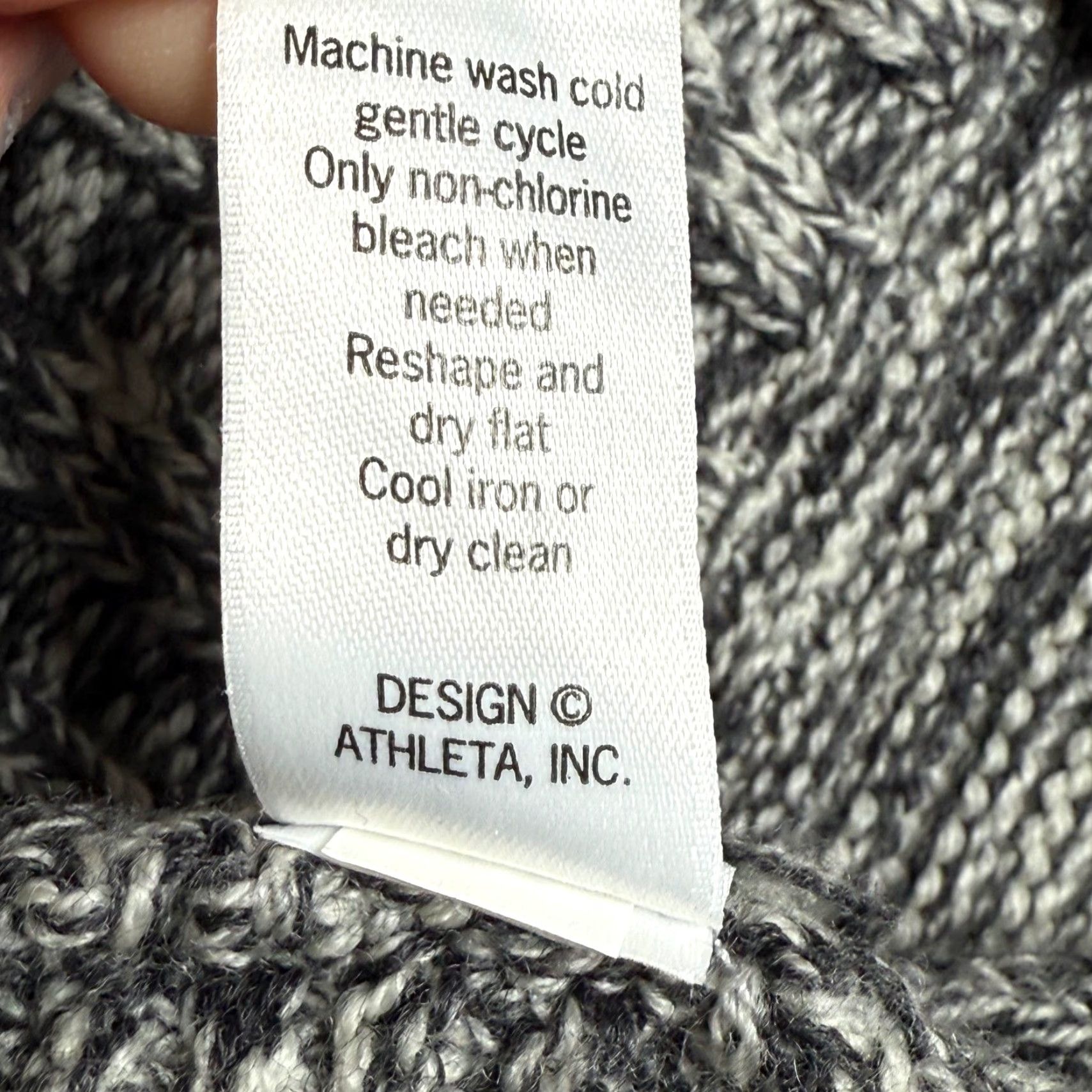 Athleta Athleta Cardigan Sweater Womens Small Open Front Marled Knit Merino Wool Blend Black Geometric Size S / US 4 / IT 40 - 5 Thumbnail