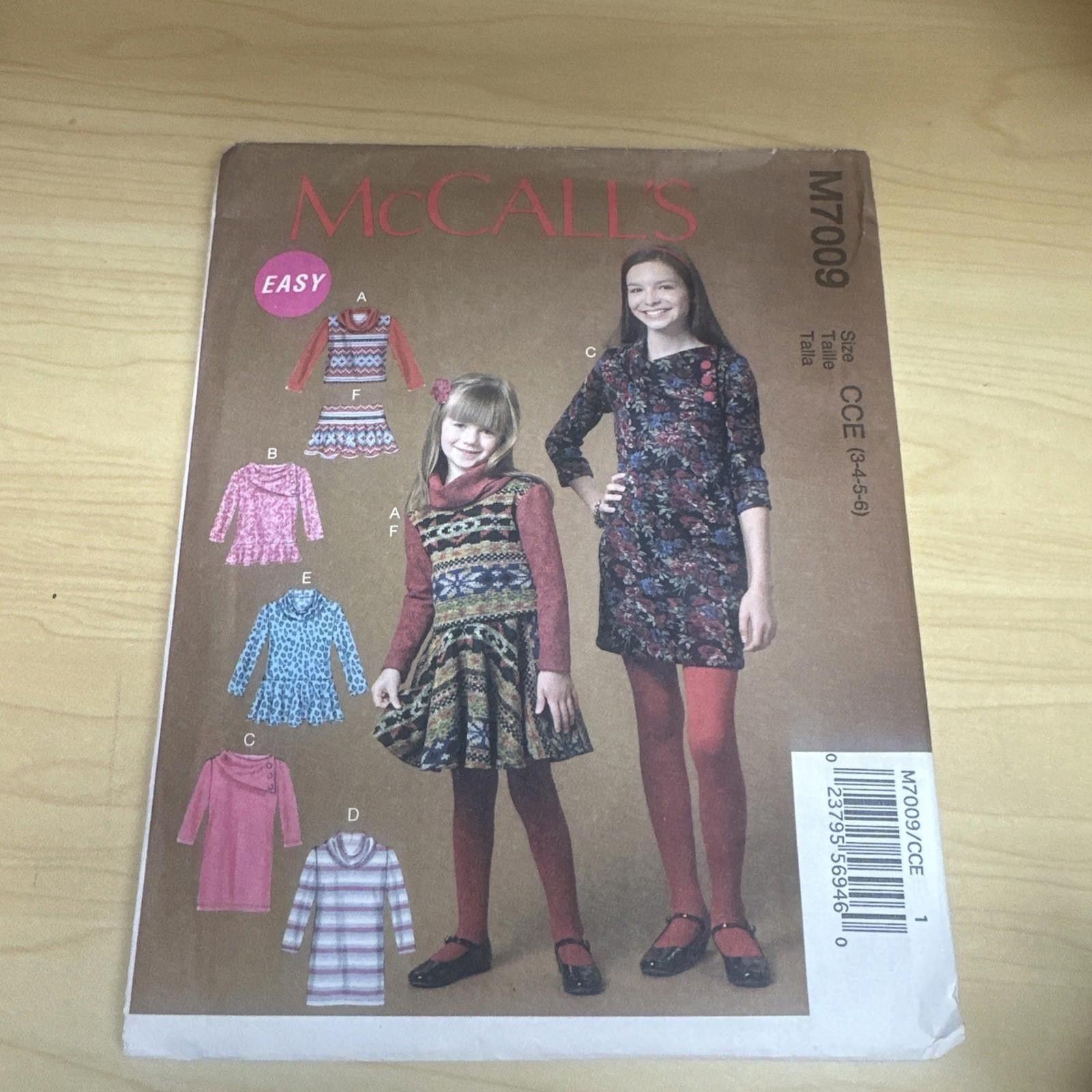 Other McCall’s 7009 Girls Shirts Skirt Size 3-4-5-6 Sewing Pattern Size ONE SIZE - 1 Thumbnail