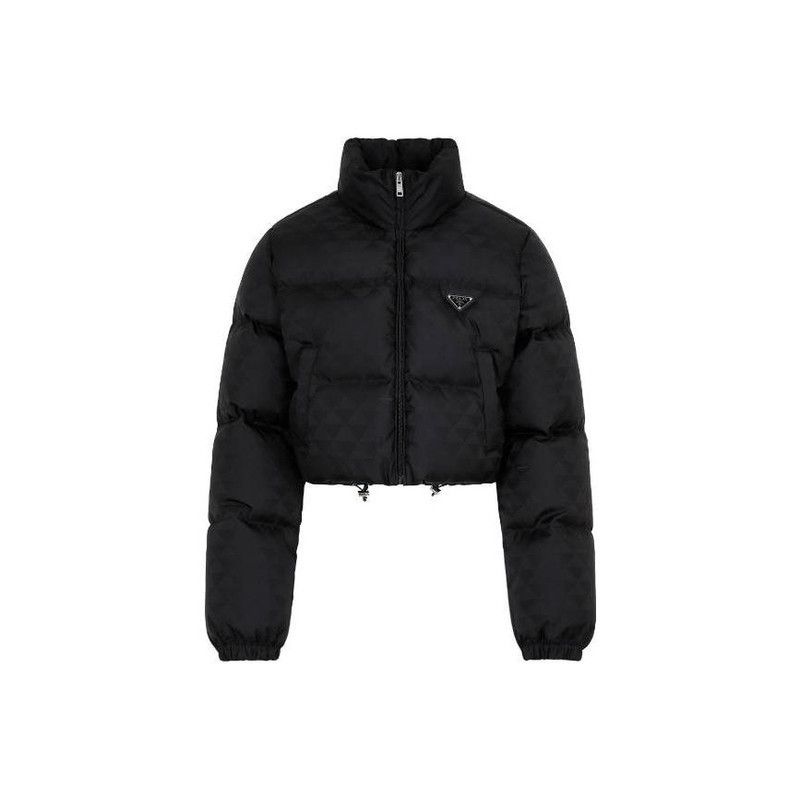 Prada Prada Black Cropped High Neck Jacket Size US XS / EU 42 / 0 - 1 Thumbnail