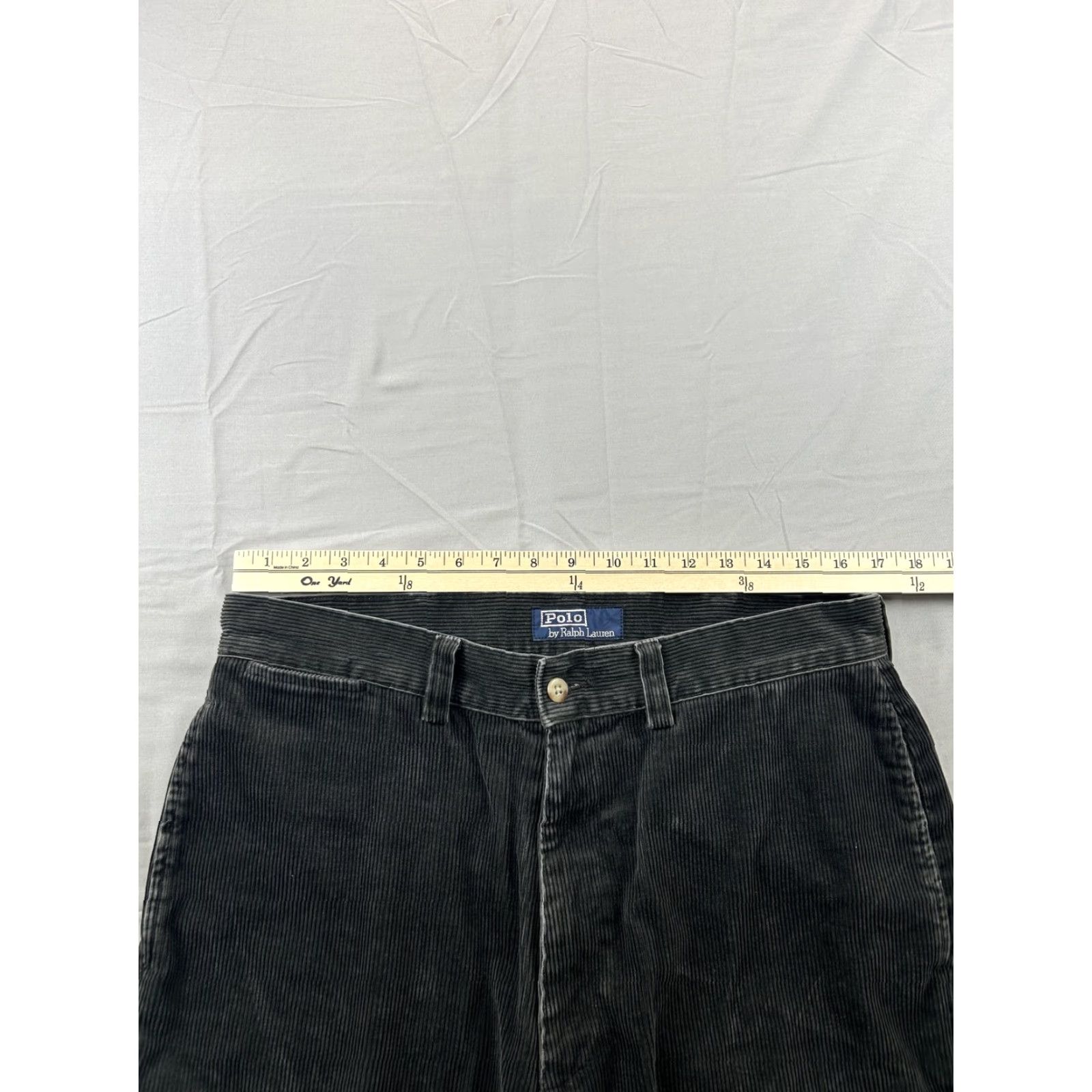 Polo Ralph Lauren Polo Ralph Lauren Pants Mens 34 Regular Chino Corduroy Straight Leg Gray Charcoal Pocketed Front Zip Button Closure Classic Fit Vintage No Size US S / EU 44-46 / 1 - 5 Thumbnail