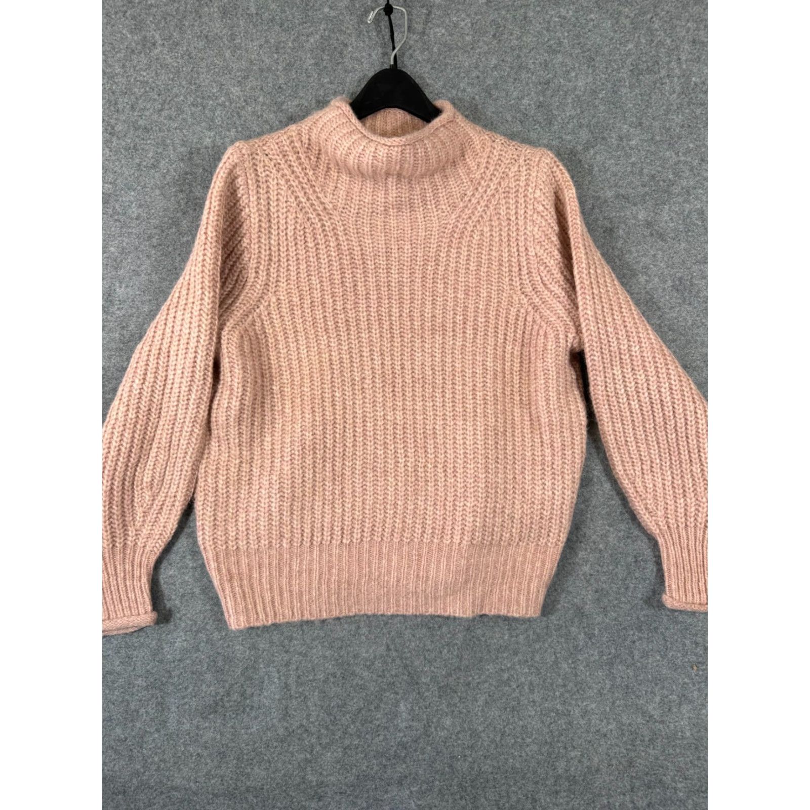 Madewell Madewell Pullover Sweater Womens S Pink Wool Blend Mock Neck Chunky-Knit Long Sleeve Womens Size S / US 4 / IT 40 - 3 Thumbnail