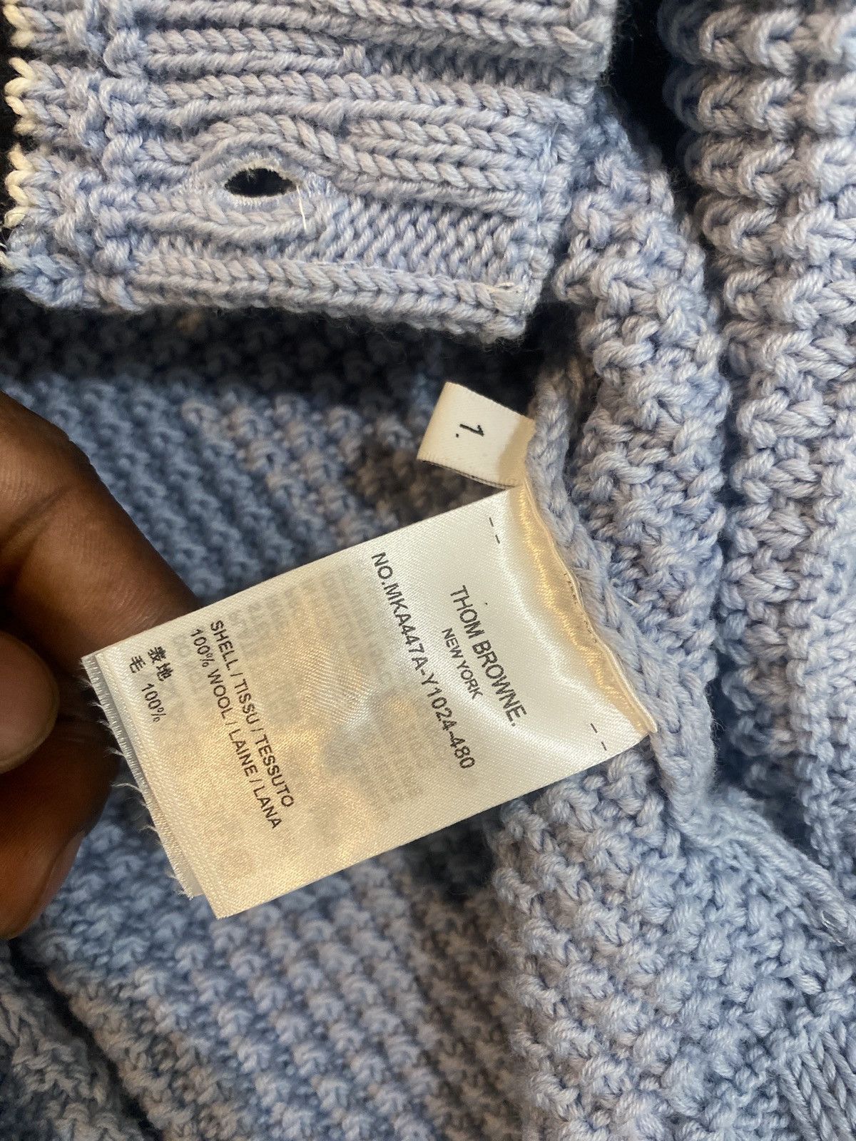 Thom Browne Cable Knit Merino Wool w/ RWB Stripe Size US S / EU 44-46 / 1 - 8 Thumbnail