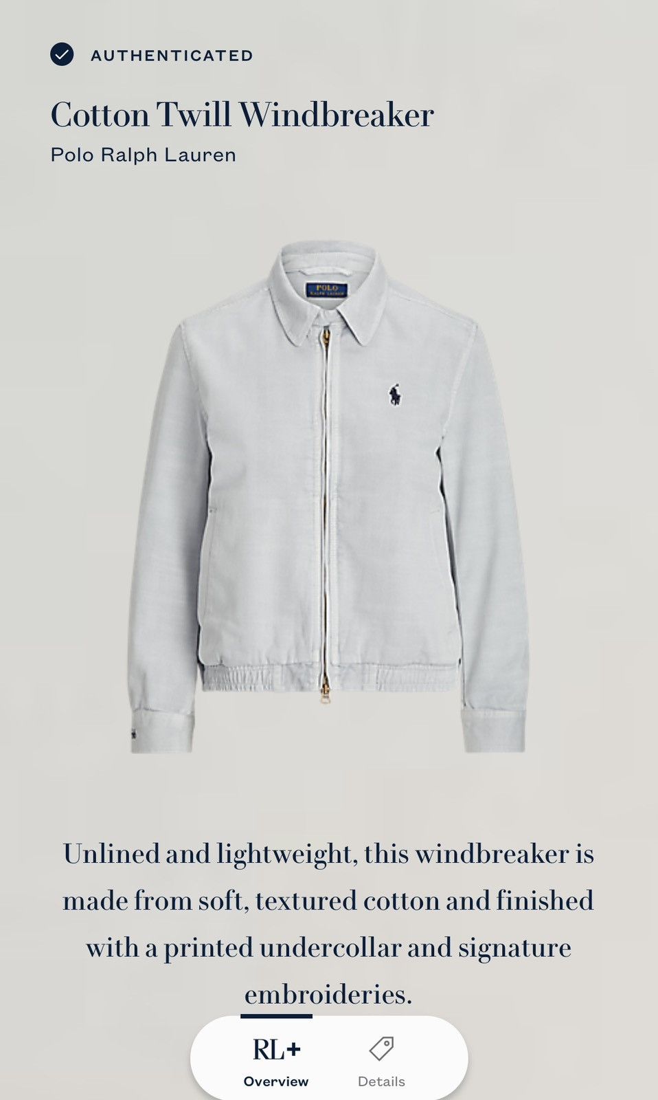 Polo Ralph Lauren Polo Ralph Lauren Cotton Twill Windbreaker Jacket Size S / US 4 / IT 40 - 11 Thumbnail