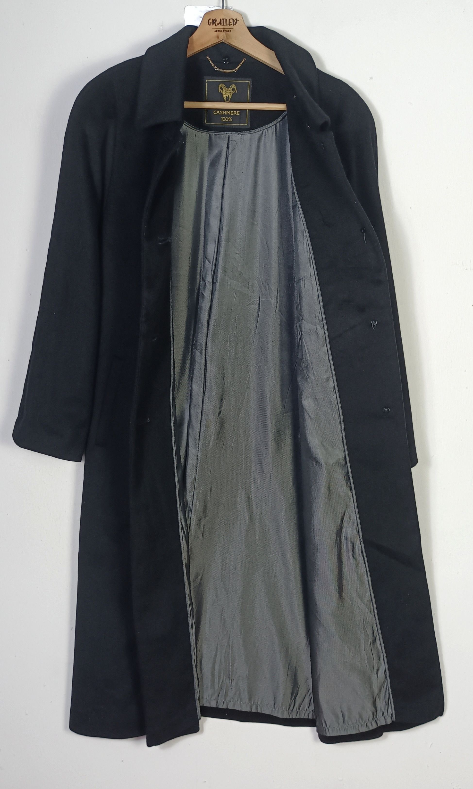 Japanese Brand Vintage 🔥 Cashmere Sagaj Mink Trench Coat Wool Jacket Size US L / EU 52-54 / 3 - 4 Thumbnail