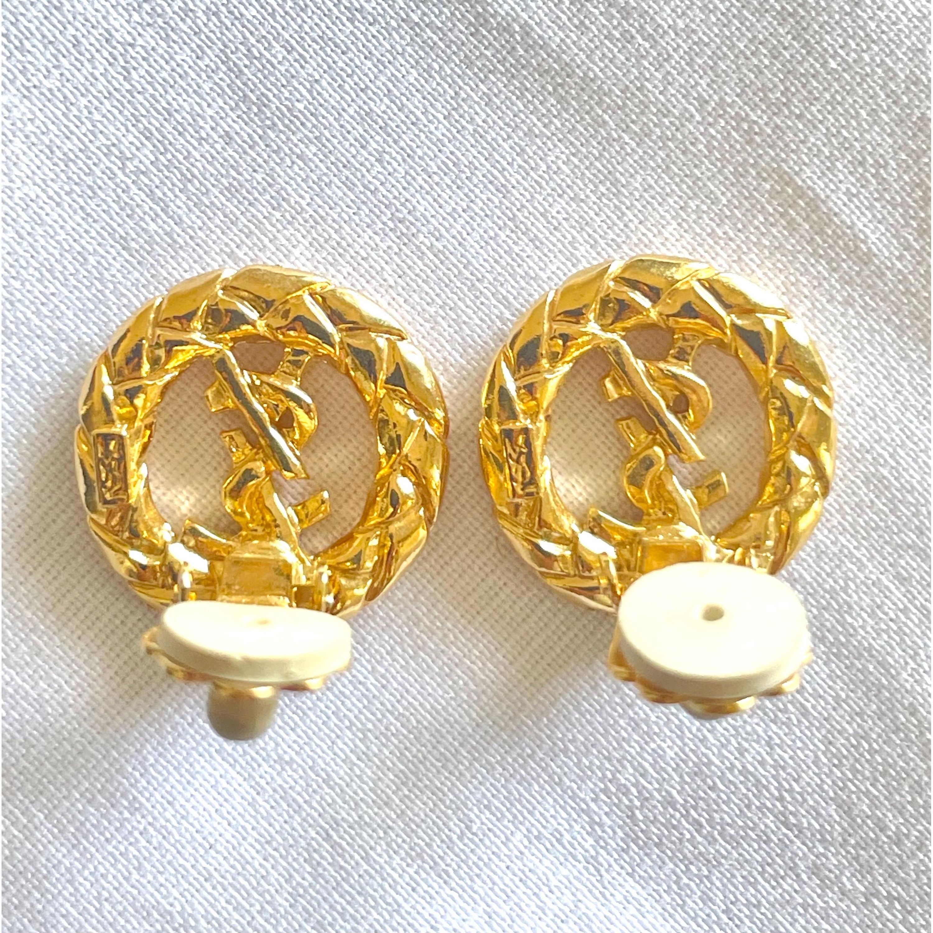 Yves Saint Laurent Vintage Yves Saint Laurent golden round earrings with YSL Size ONE SIZE - 5 Thumbnail