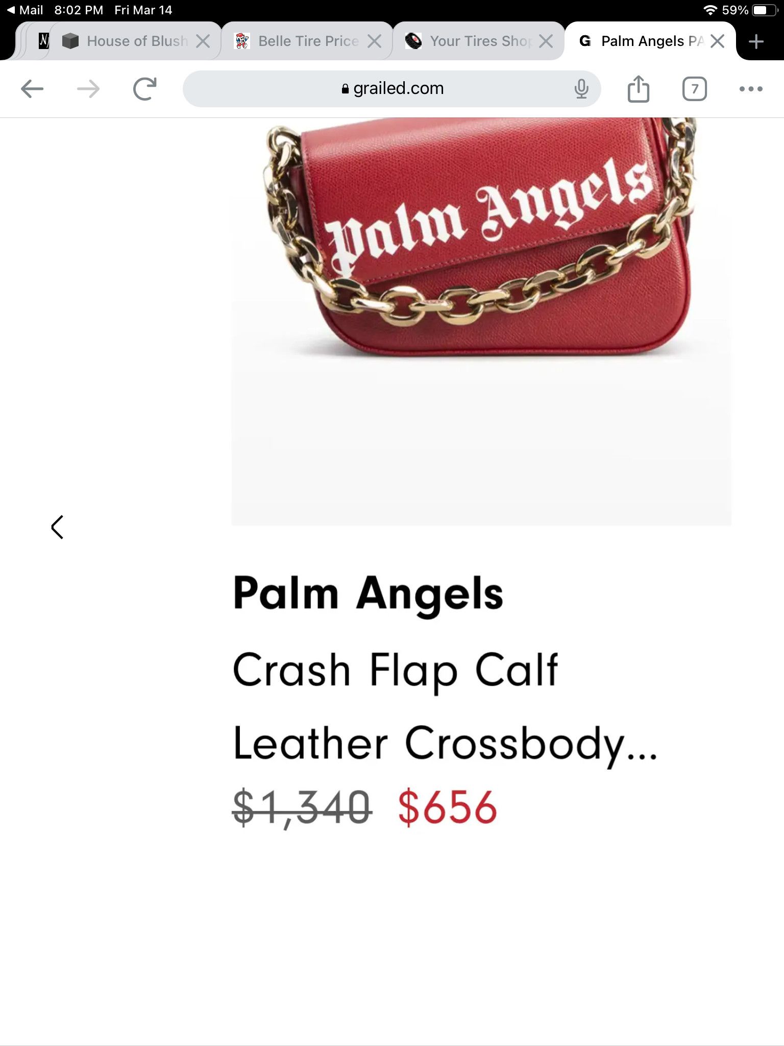 Palm Angels PALM ANGELS Crash Flap Bag Size ONE SIZE - 14 Thumbnail