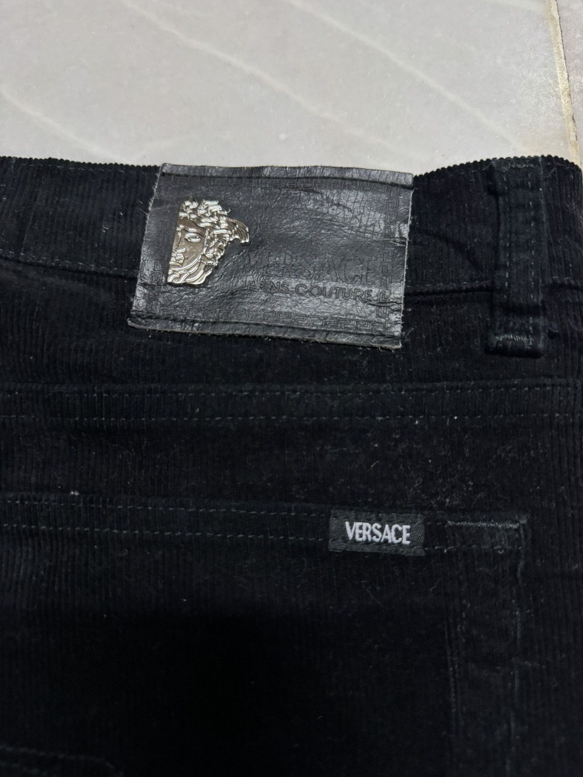 Versace Jeans Couture VERSACE JEANS COUTURE SUPER BLACK CORDUROY PANTS Size US 35 - 14 Thumbnail
