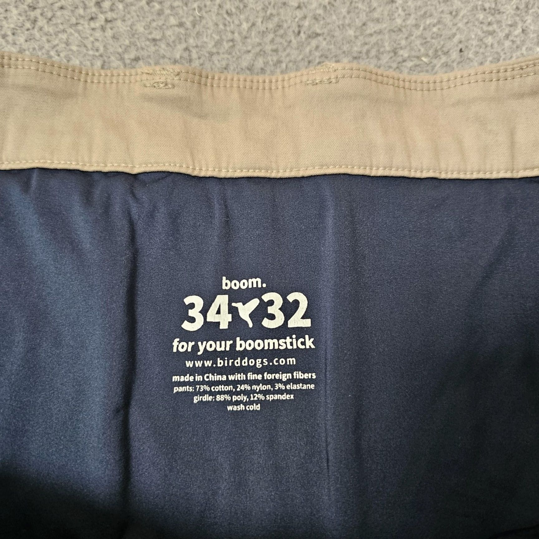 Vintage Birddogs Pants Mens 34x32 Chino Slim Built-in Liner Comfort Casual Khaki Beige 5-Pocket Pockets Zip Fly Logo Mens Size US 34 / EU 50 - 3 Thumbnail