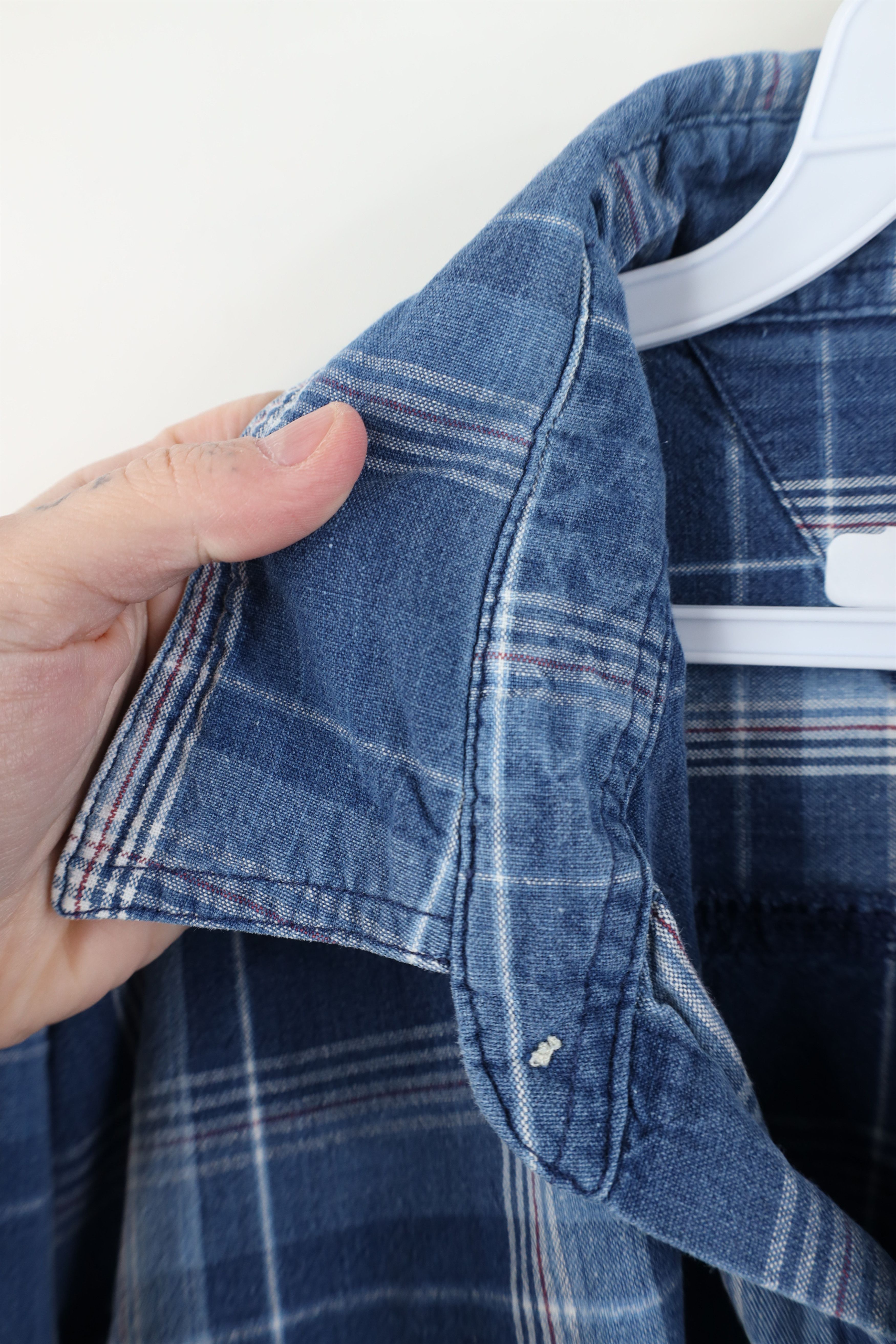 Dickies Vintage 90s Dickies Canvas Collared Button Shirt Blue Plaid Size US XXL / EU 58 / 5 - 8 Thumbnail