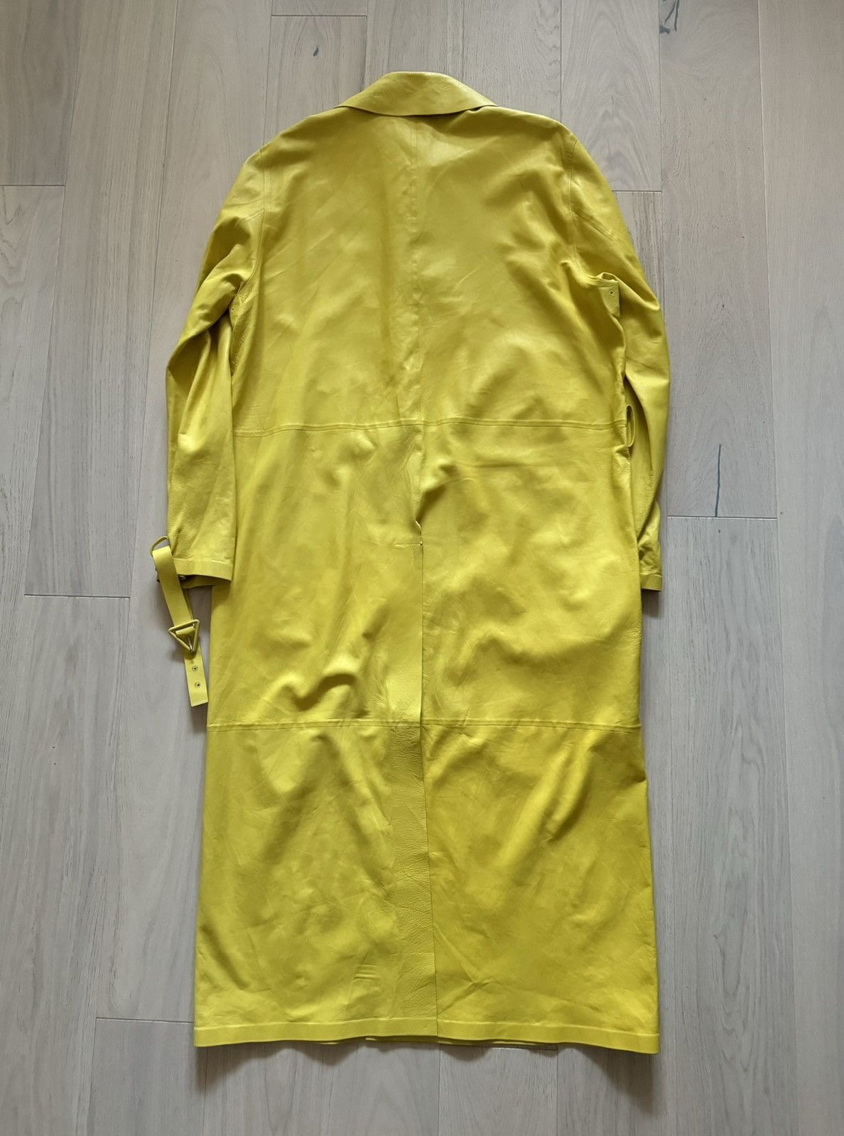 Bottega Veneta Bottega Veneta Yellow Leather Coat Size US XL / EU 56 / 4 - 3 Thumbnail