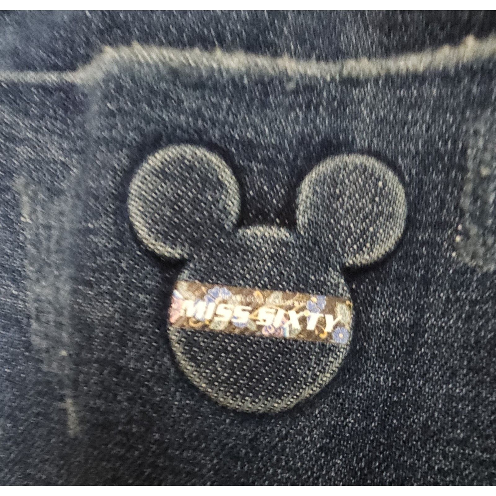 Miss Sixty Miss Sixty Y2K Disney Mickey Mouse Logo Embroidered Denim Size 24" / US 00 / IT 34 - 8 Thumbnail