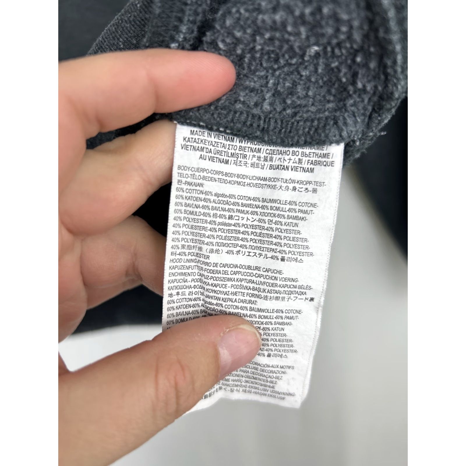 Vans VANS Mens Large Hoodie Charcoal Gray Distressed Drawstring Pullover Hooded Pockets All Seasons Men Size US L / EU 52-54 / 3 - 7 Thumbnail