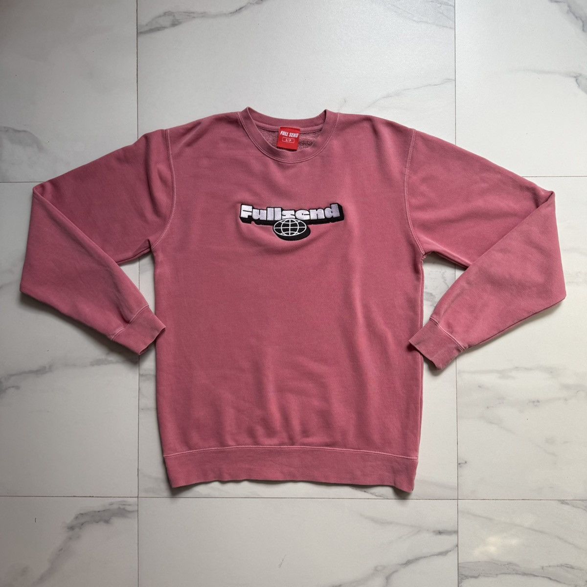 Full Send Full Send By Nelk Boys Globe Crewneck Pink Size US S / EU 44-46 / 1 - 2 Thumbnail