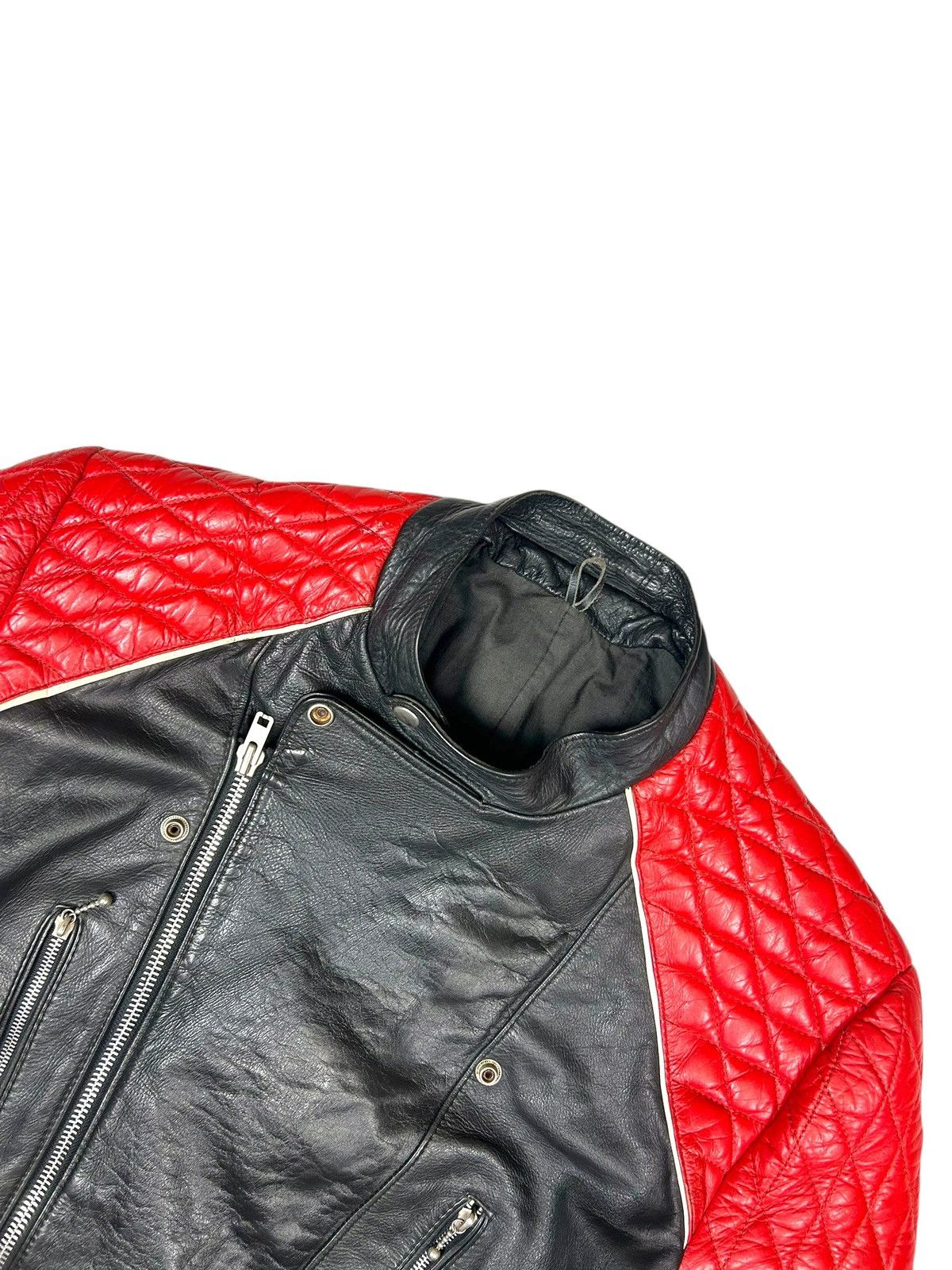 Genuine Leather Vintage 80s Retro Racing Biker Leather jacket Size US M / EU 48-50 / 2 - 4 Thumbnail