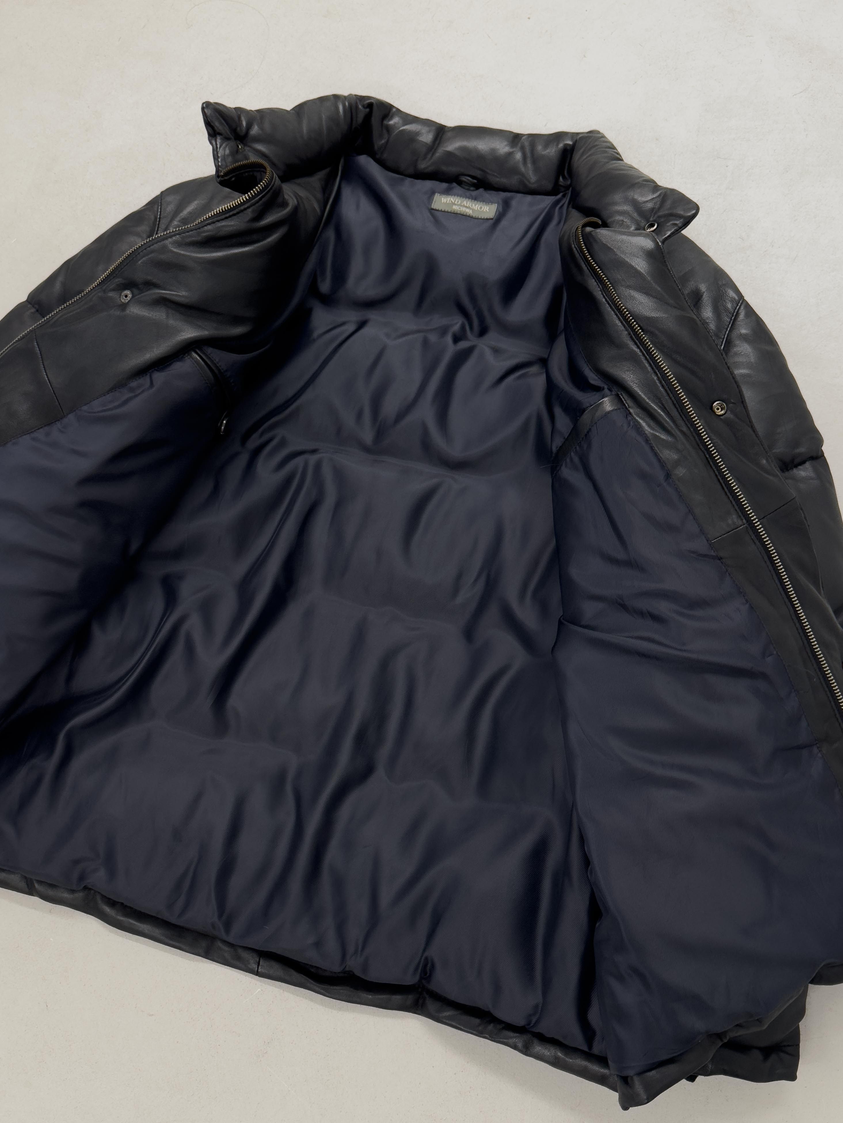 Japanese Brand Wind Armor Leather Puffer Jacket Size US XL / EU 56 / 4 - 6 Thumbnail