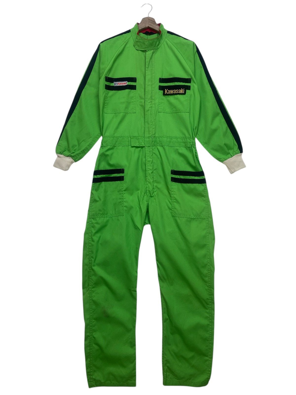 Japanese Brand Vintage Japanese Brand Kawasaki Racing Coveralls Overalls Size US 30 / EU 46 - 5 Thumbnail