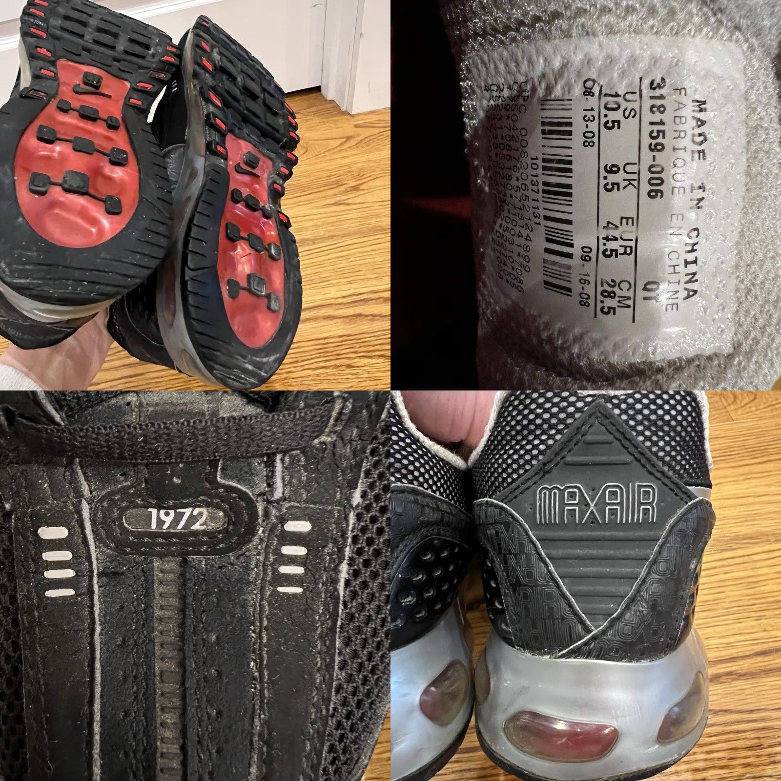 Nike Nike Air Max Men’s Sneakers 10.5 M Black 2008 Retro Classic 1972 Version Nike Brand Mens Shoes Size US 10.5 / EU 43-44 - 8 Thumbnail