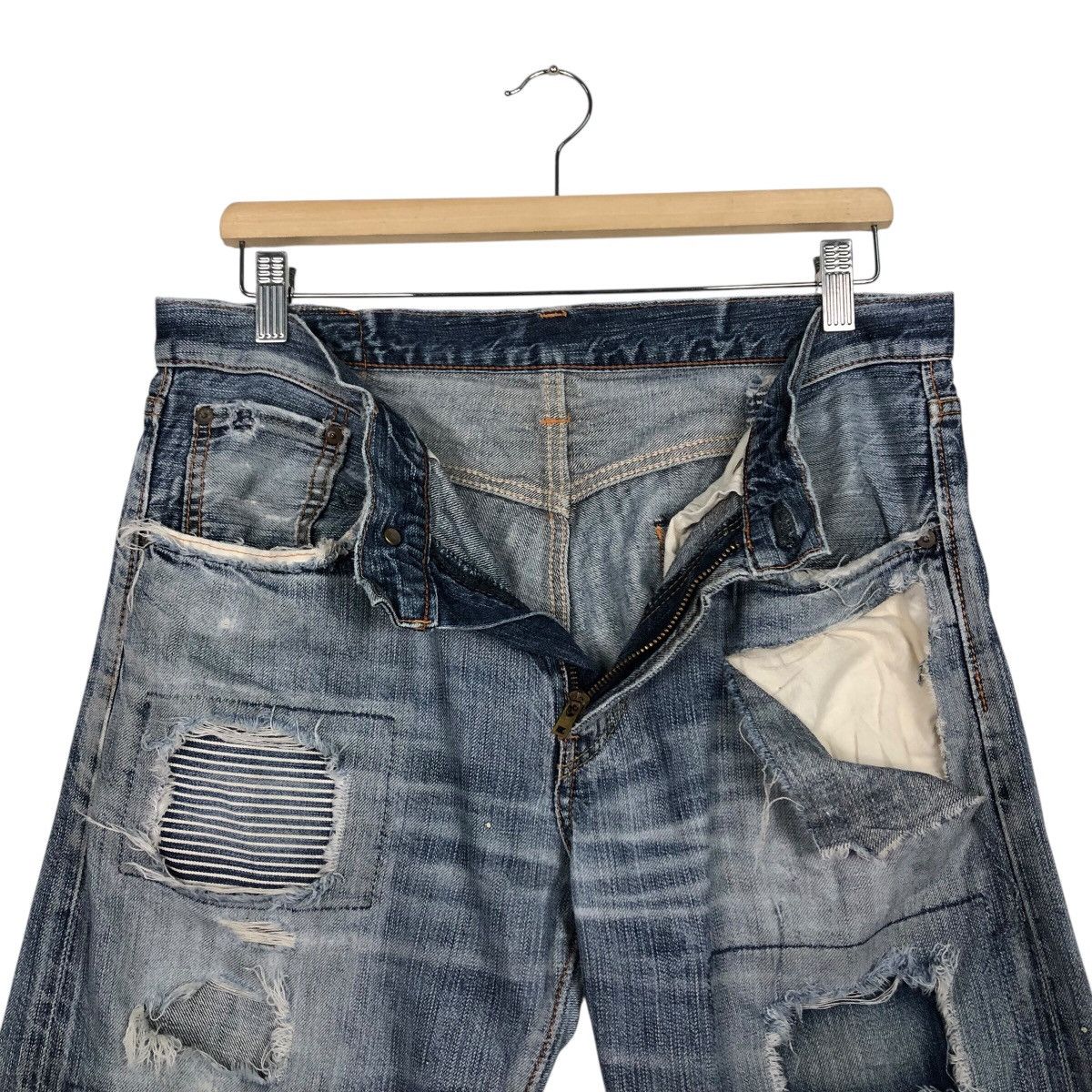 Japanese Brand 📌Rebel Vintage Denim Jeans Distressed Style Edwin Japan Size US 32 / EU 48 - 18 Thumbnail